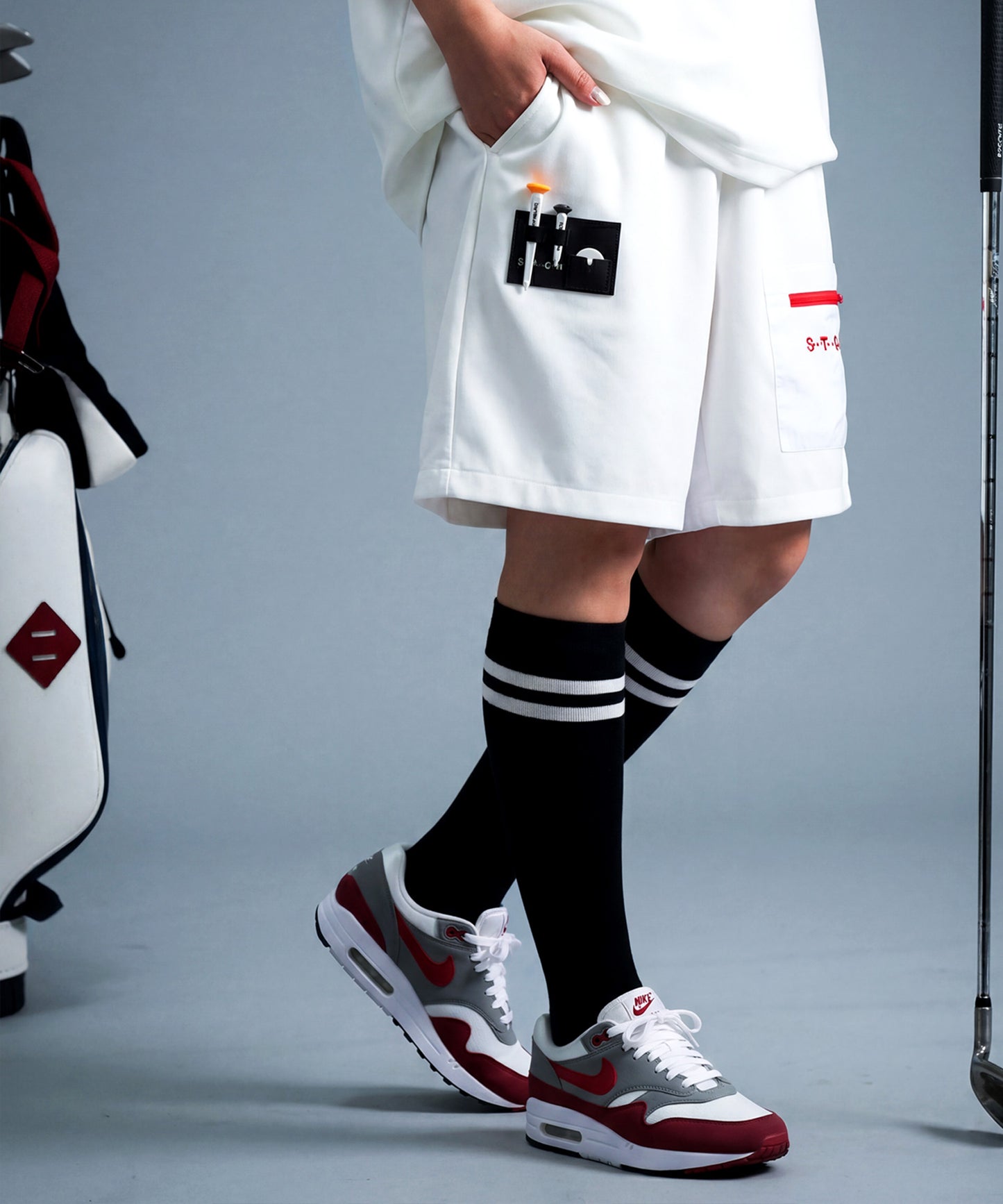 ANTIQUA GOLF×STCH Water-Repellent, Pocketed Shorts Ladies