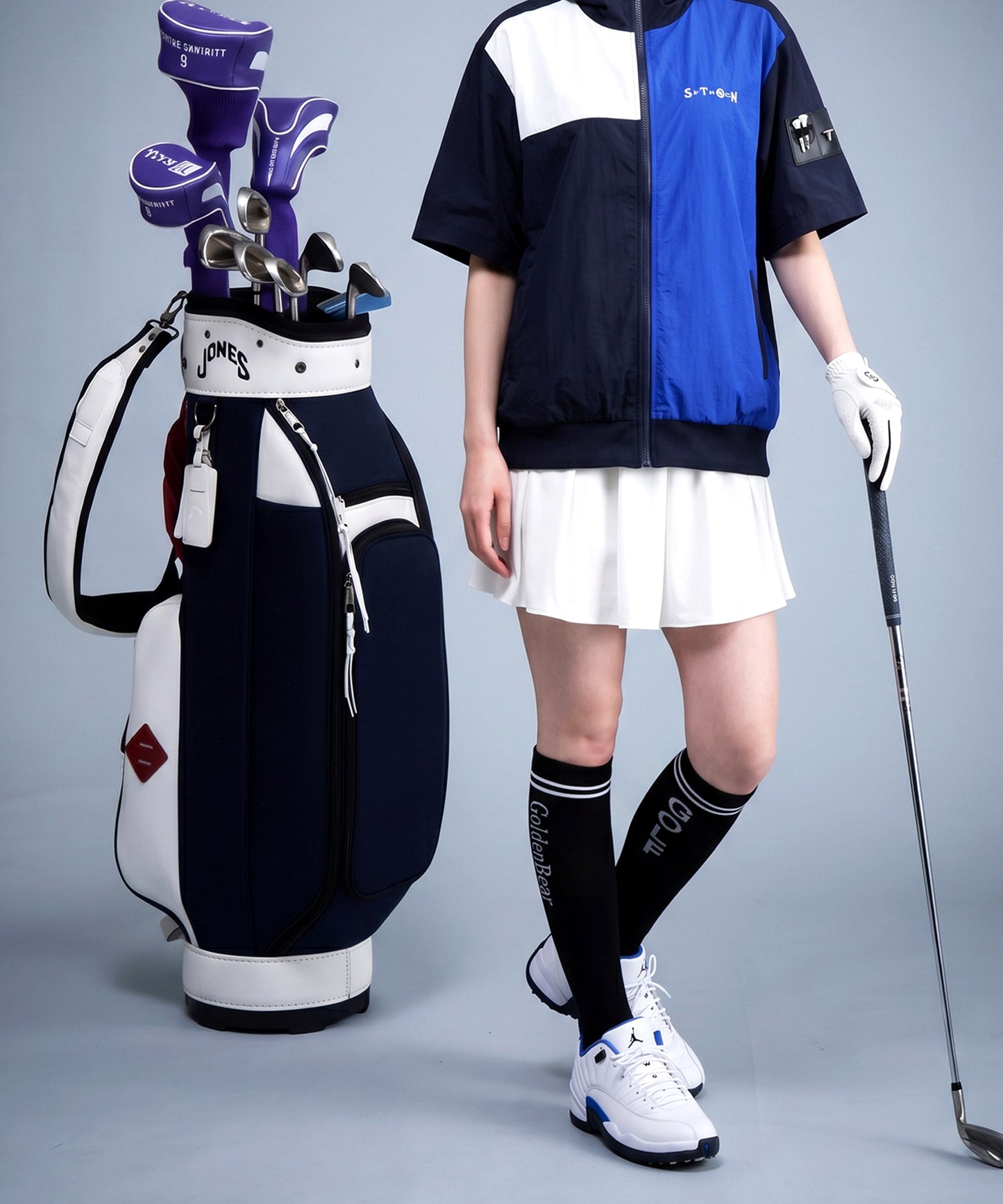 ANTIQUA GOLF×STCH Color-Blocked Full-Zip Hooded Jacket/Hoodie Ladies