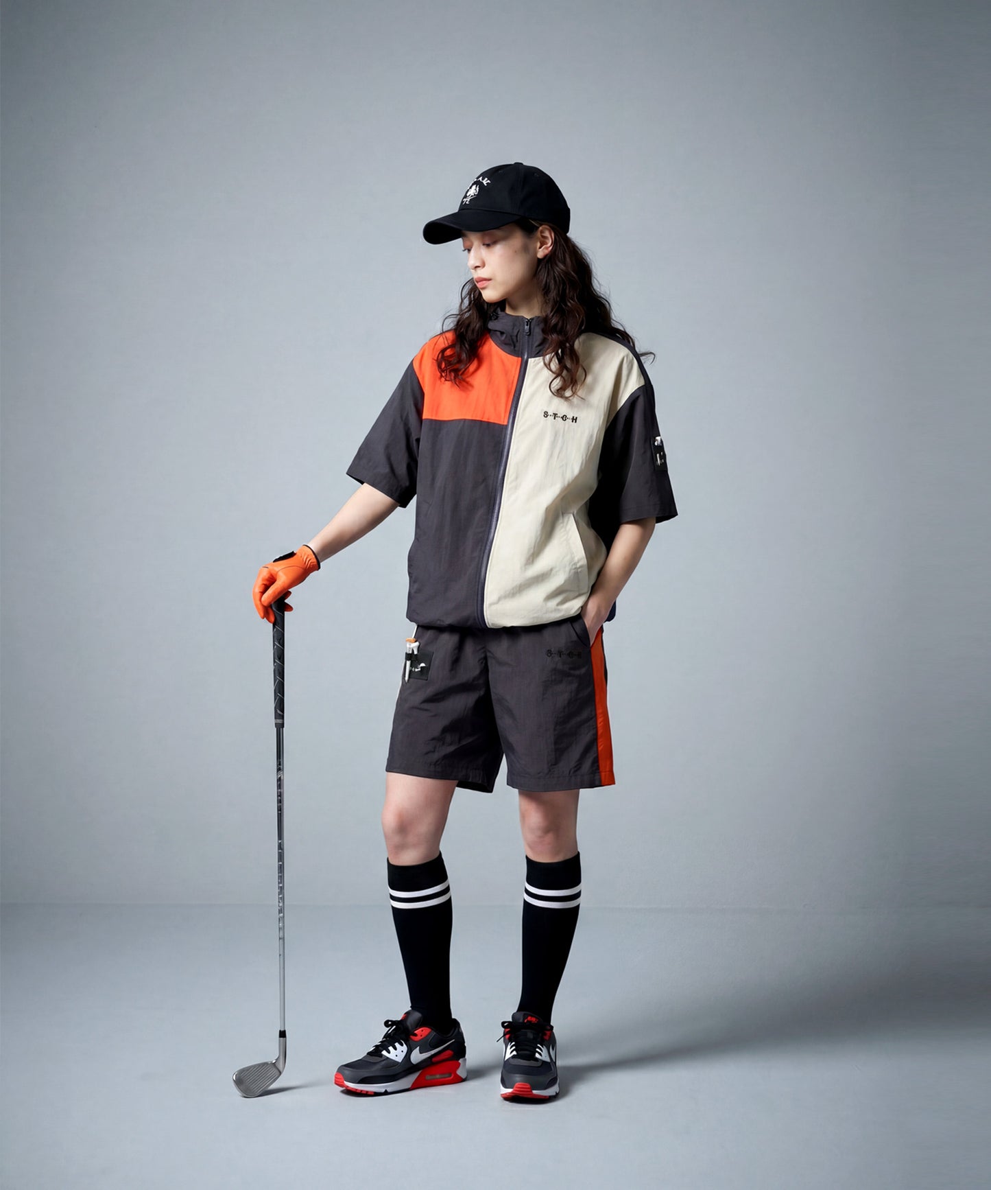 ANTIQUA GOLF×STCH Color-Blocked Full-Zip Hooded Jacket/Hoodie Ladies