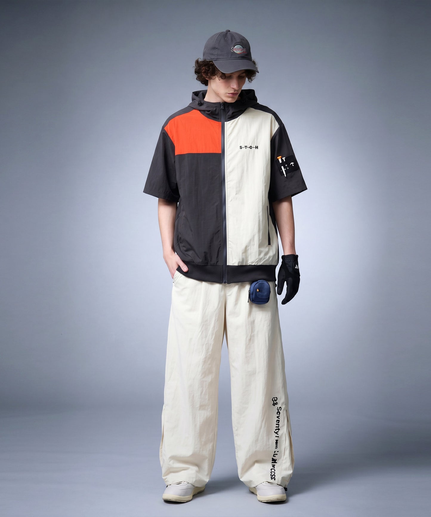ANTIQUA GOLF×STCH Color-Blocked Full-Zip Hooded Jacket/Hoodie Men’s
