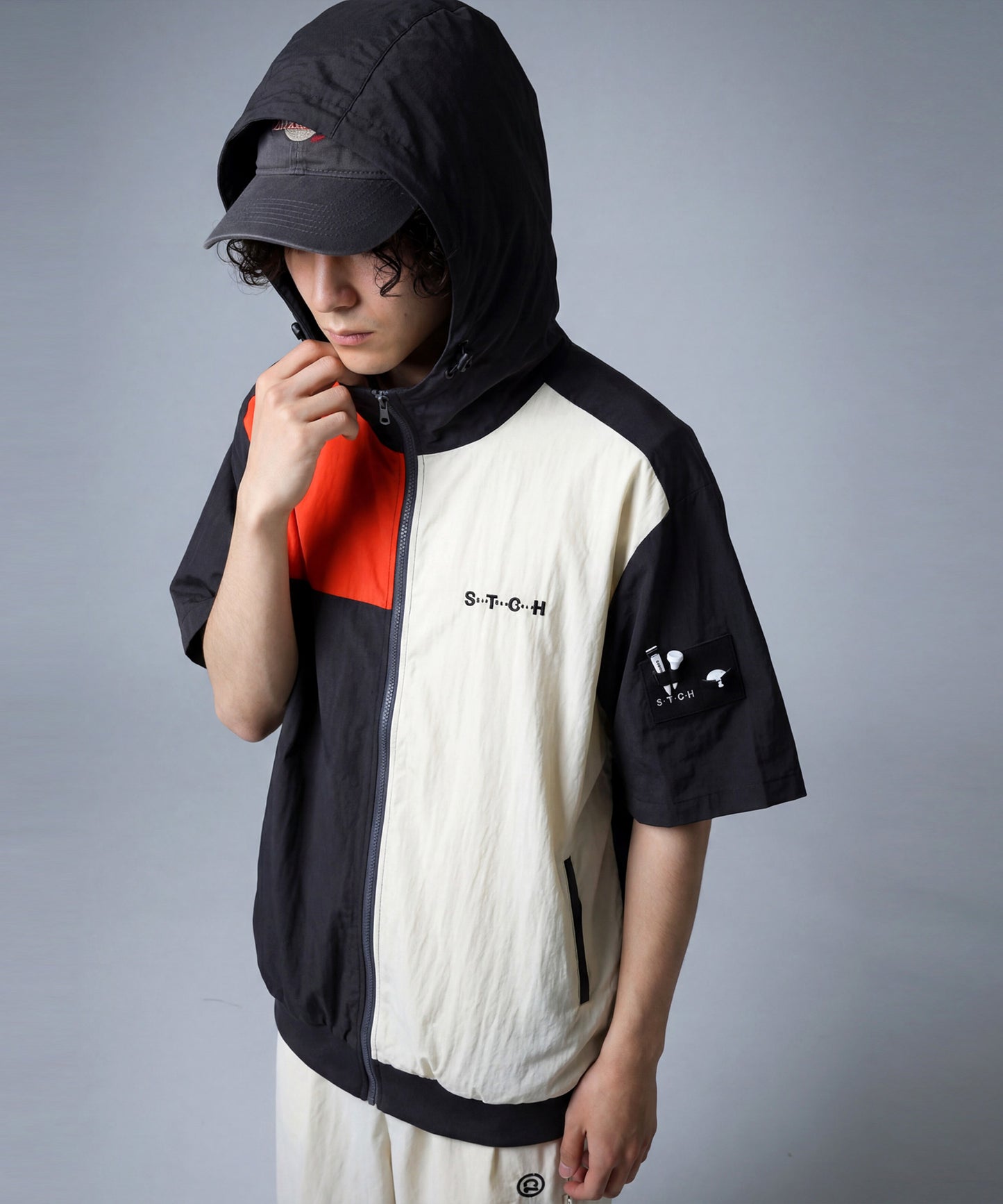 ANTIQUA GOLF×STCH Color-Blocked Full-Zip Hooded Jacket/Hoodie Men’s