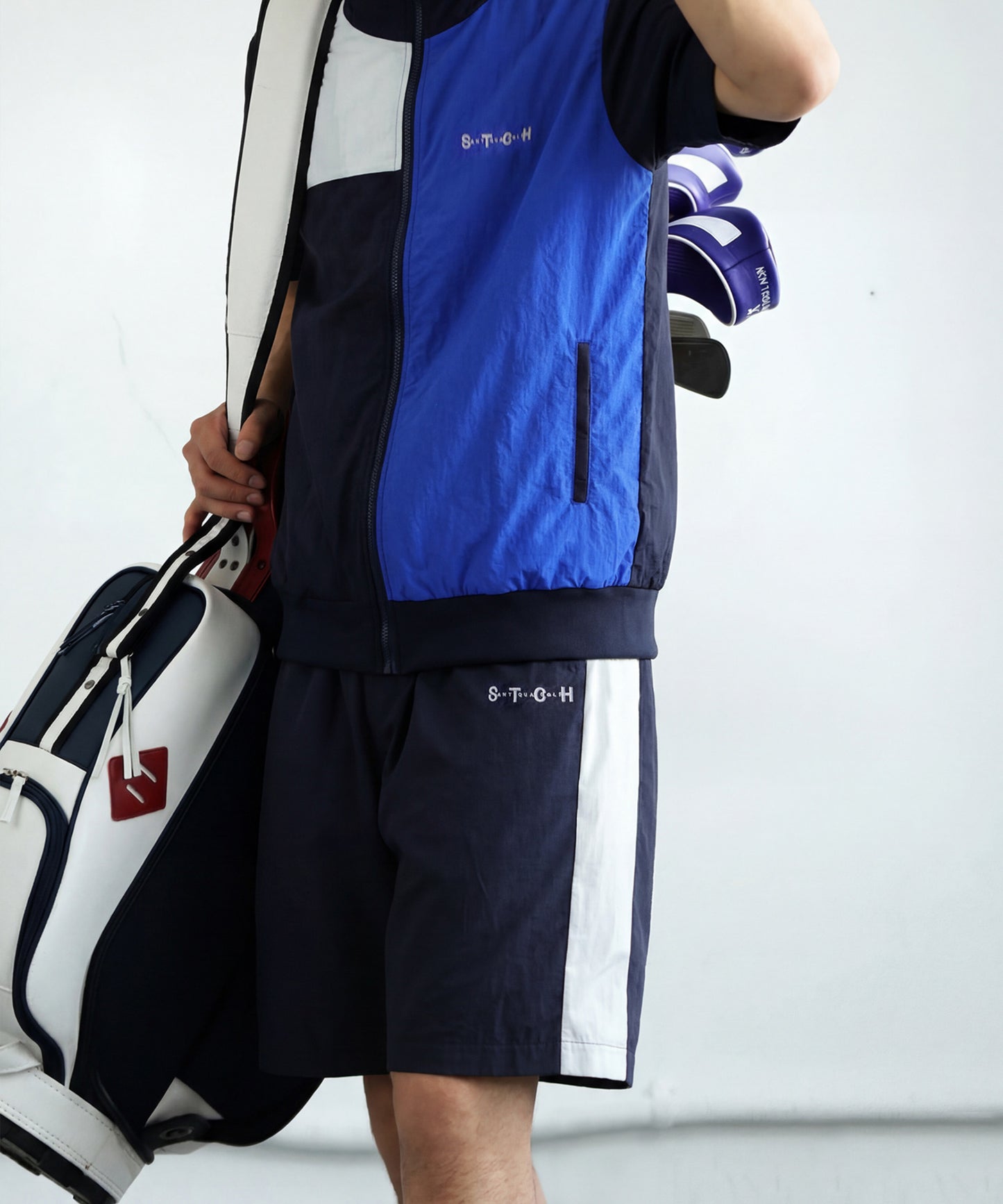 ANTIQUA GOLF×STCH Color-Blocked Full-Zip Hooded Jacket/Hoodie Men’s