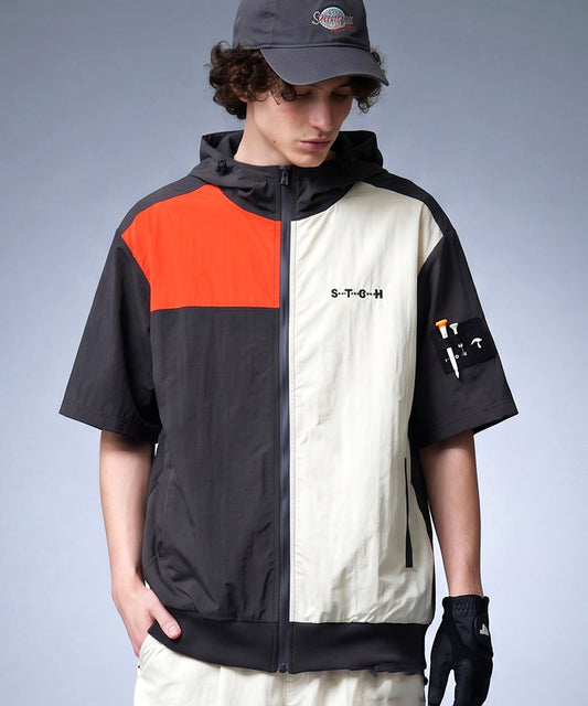 ANTIQUA GOLF×STCH Color-Blocked Full-Zip Hooded Jacket/Hoodie Men’s