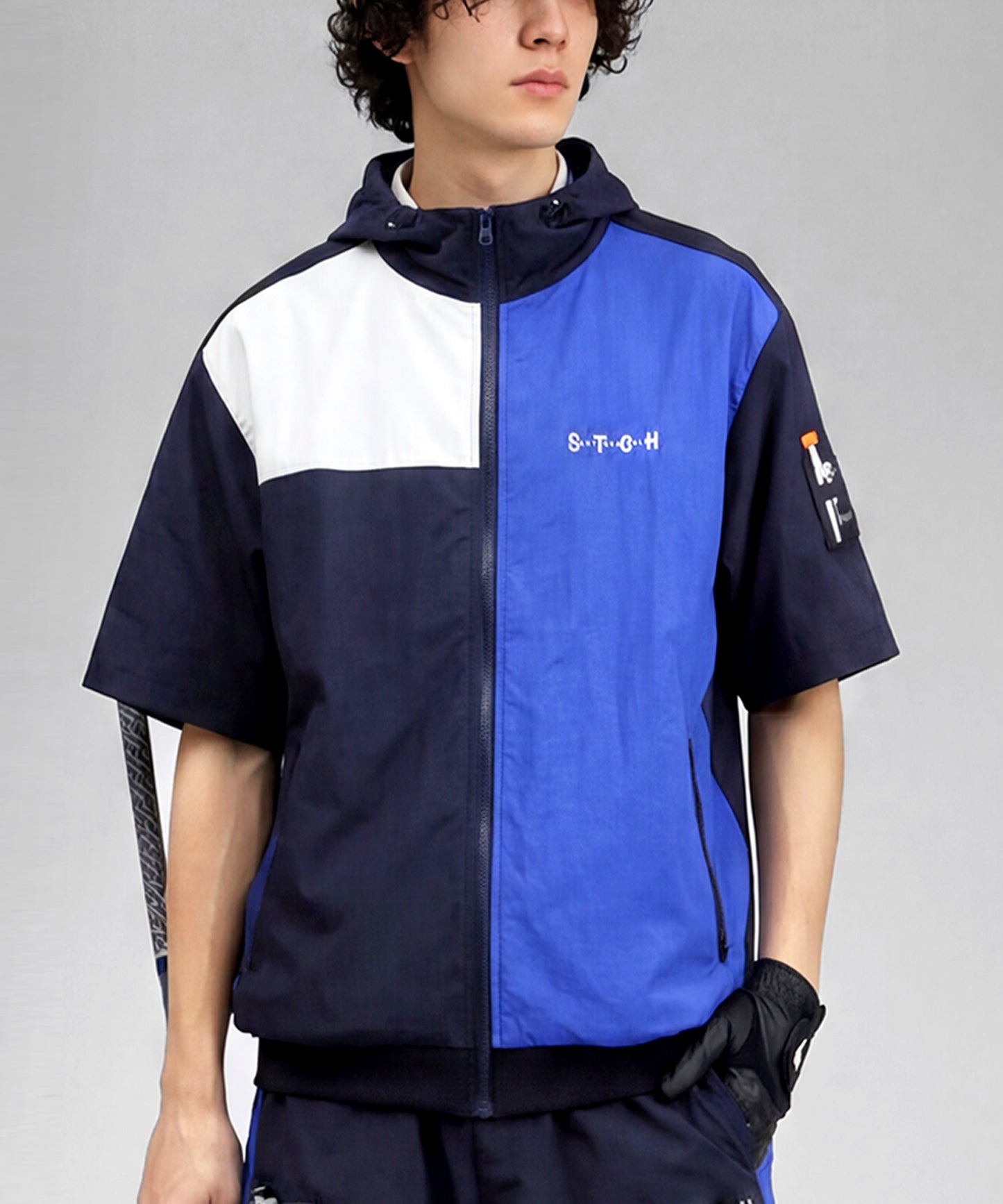 ANTIQUA GOLF×STCH Color-Blocked Full-Zip Hooded Jacket/Hoodie Men’s