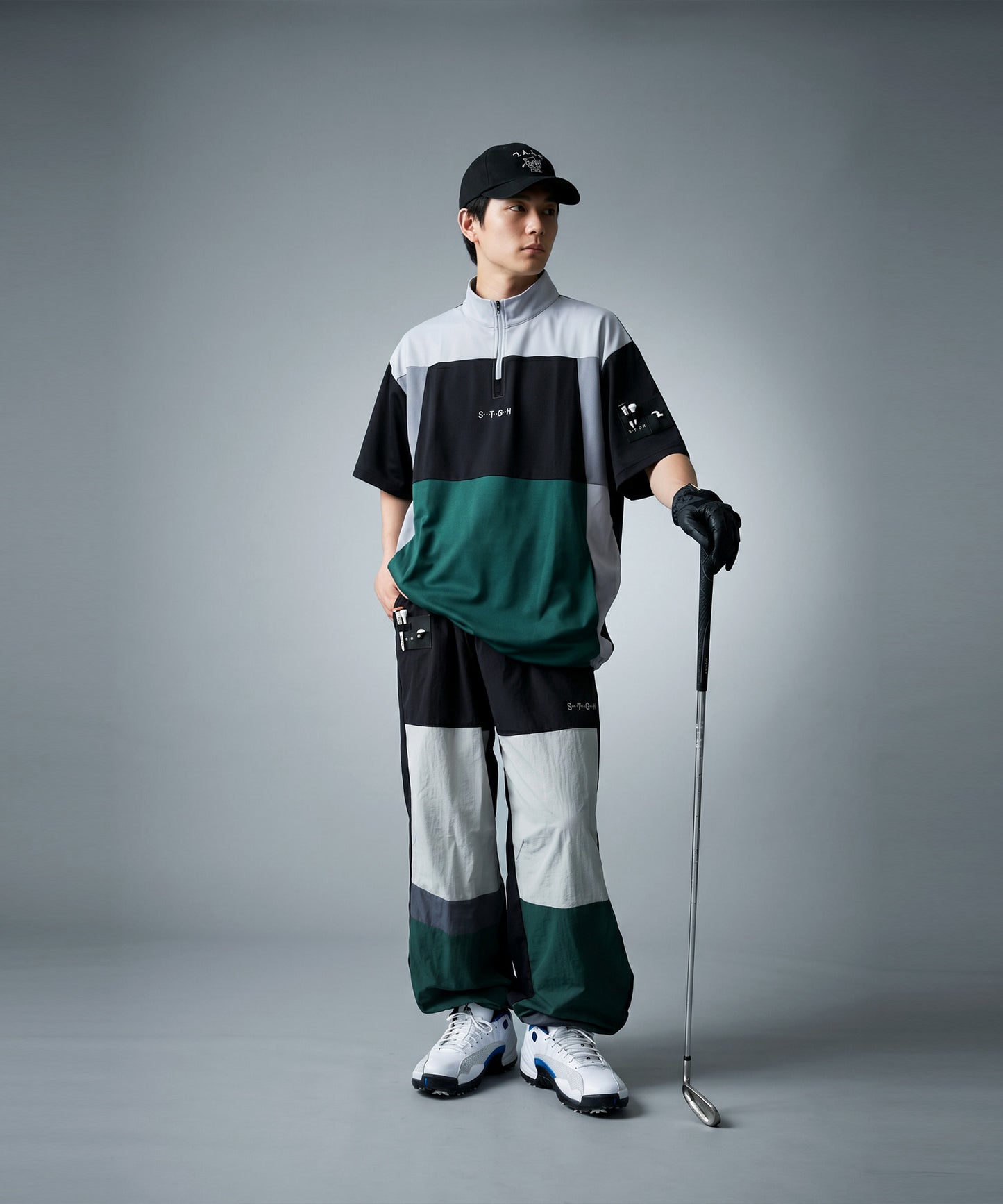 ANTIQUA GOLF×STCH Quick-Drying, Color-Blocked Wide-Leg Pants Men’s