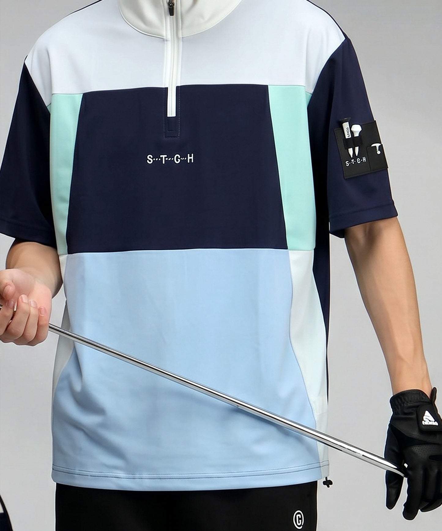 ANTIQUA GOLF×STCH olor-Blocked Half-Zip Top Men’s