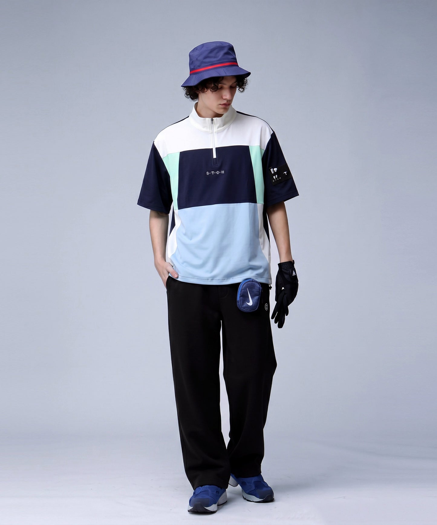 ANTIQUA GOLF×STCH olor-Blocked Half-Zip Top Men’s