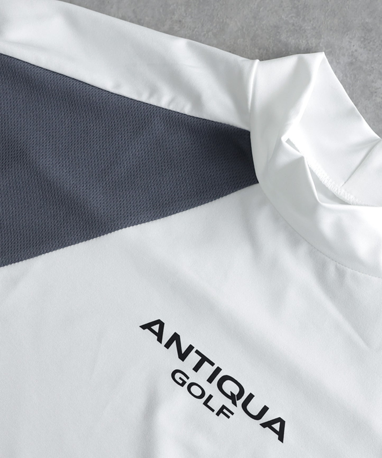 ANTIQUA GOLF×STCH Moisture-Wicking, Quick-Drying, Stretch Mock Neck Logo T-Shirt Men’s