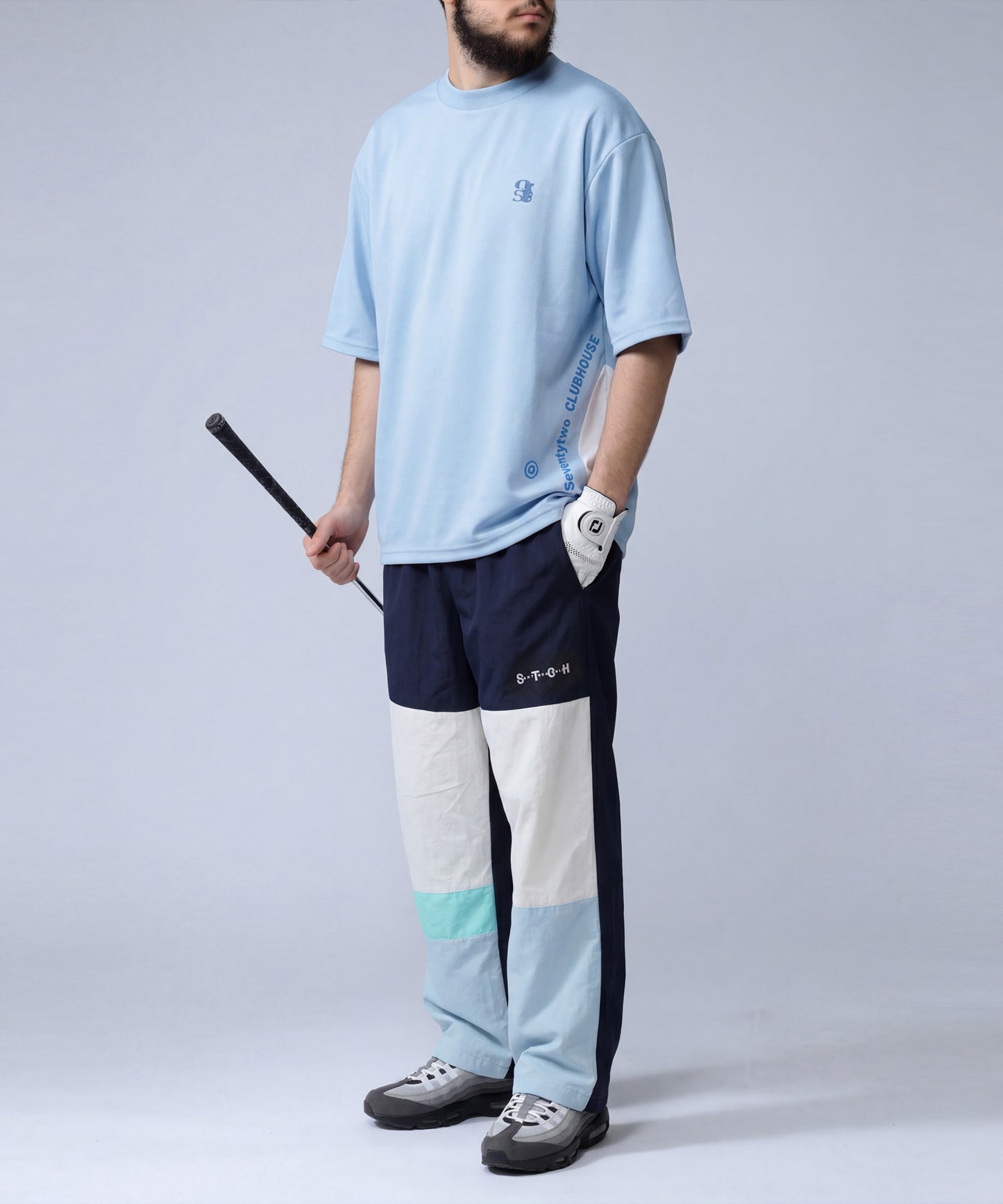 ANTIQUA GOLF×STCH Quick-Drying, Color-Blocked Wide-Leg Pants Men’s