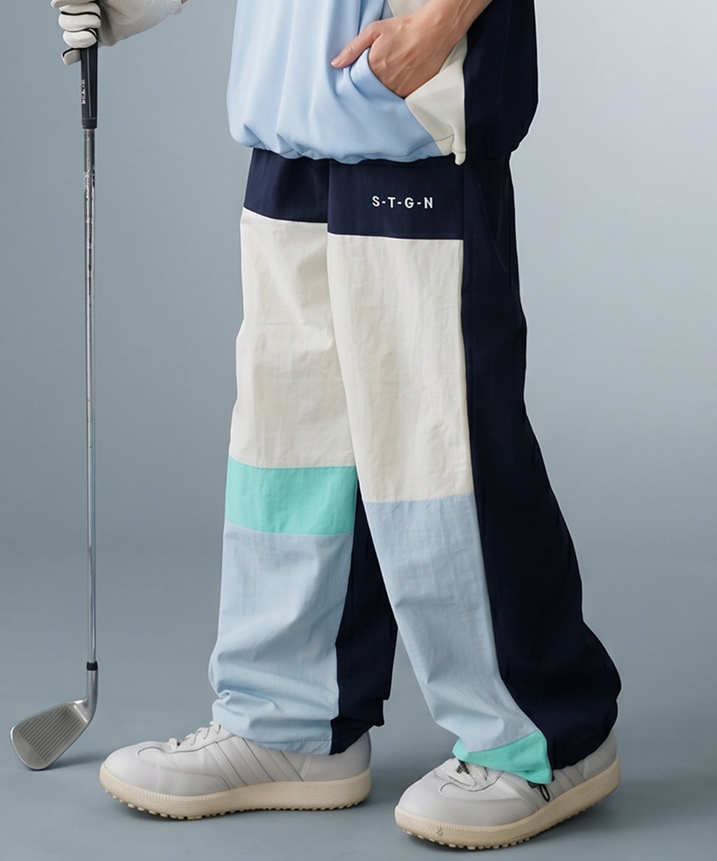 ANTIQUA GOLF×STCH Quick-Drying, Color-Blocked Wide-Leg Pants Men’s