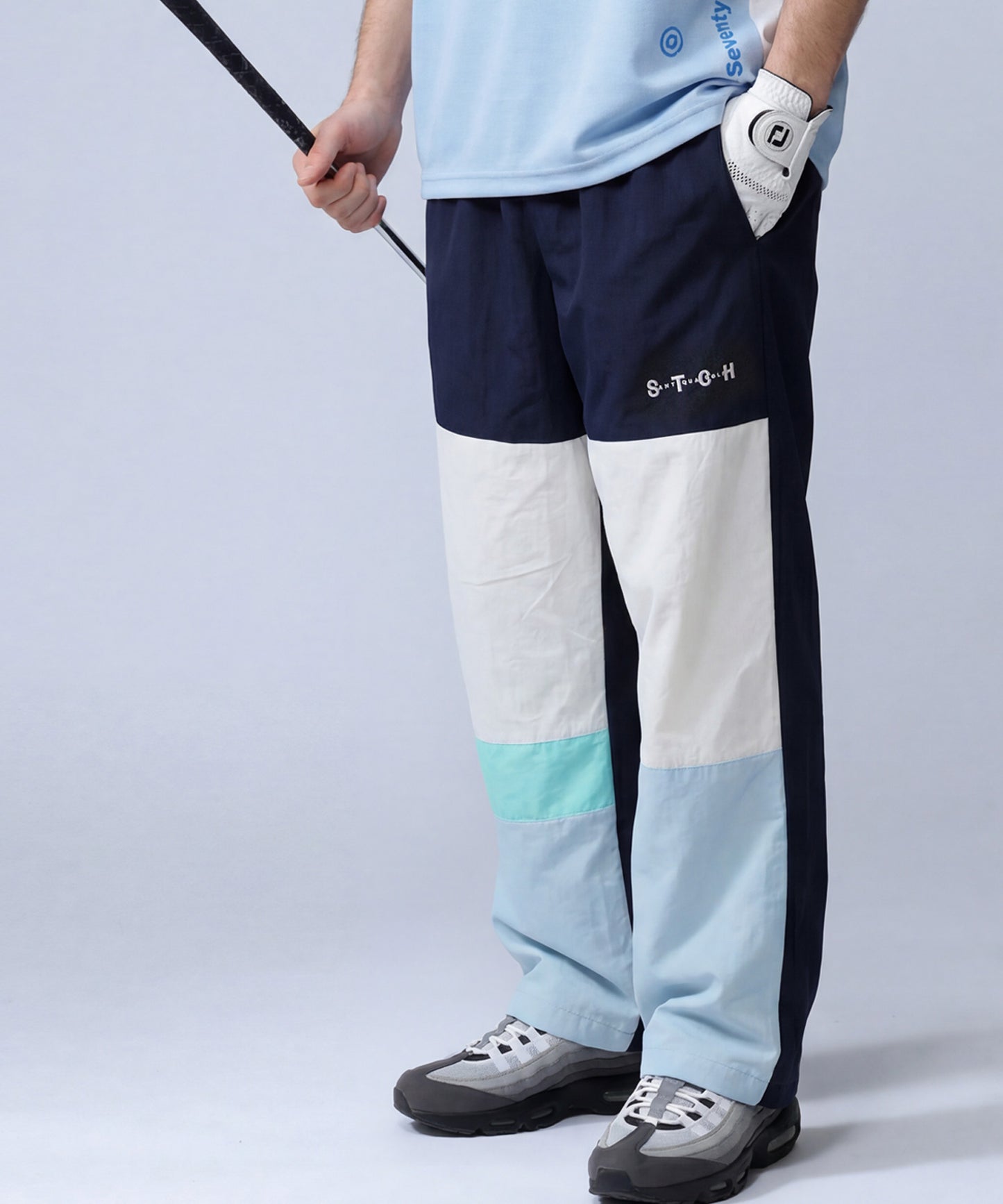 ANTIQUA GOLF×STCH Quick-Drying, Color-Blocked Wide-Leg Pants Men’s