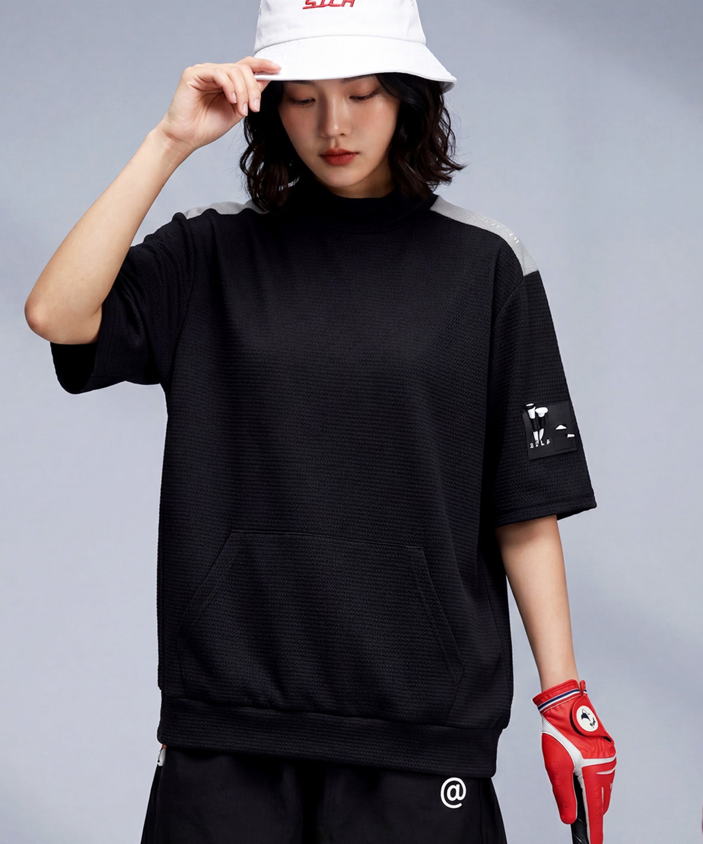 ANTIQUA GOLF×STCH Sweat-Wicking, Quick-Drying, UV-Cut Mock Neck Pullover Ladies