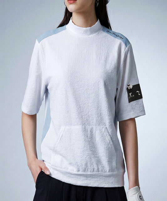 ANTIQUA GOLF×STCH Sweat-Wicking, Quick-Drying, UV-Cut Mock Neck Pullover Ladies