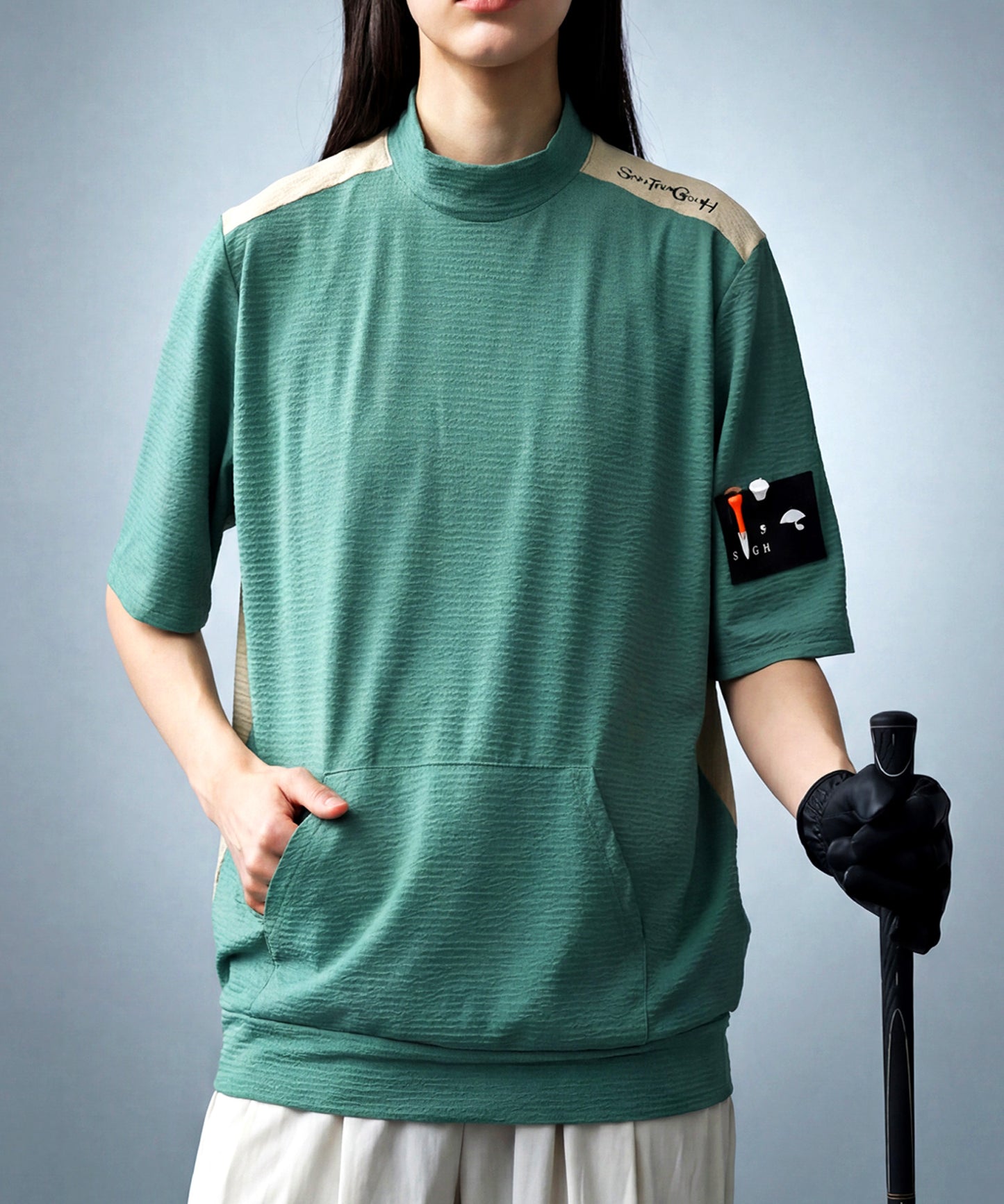 ANTIQUA GOLF×STCH Sweat-Wicking, Quick-Drying, UV-Cut Mock Neck Pullover Ladies