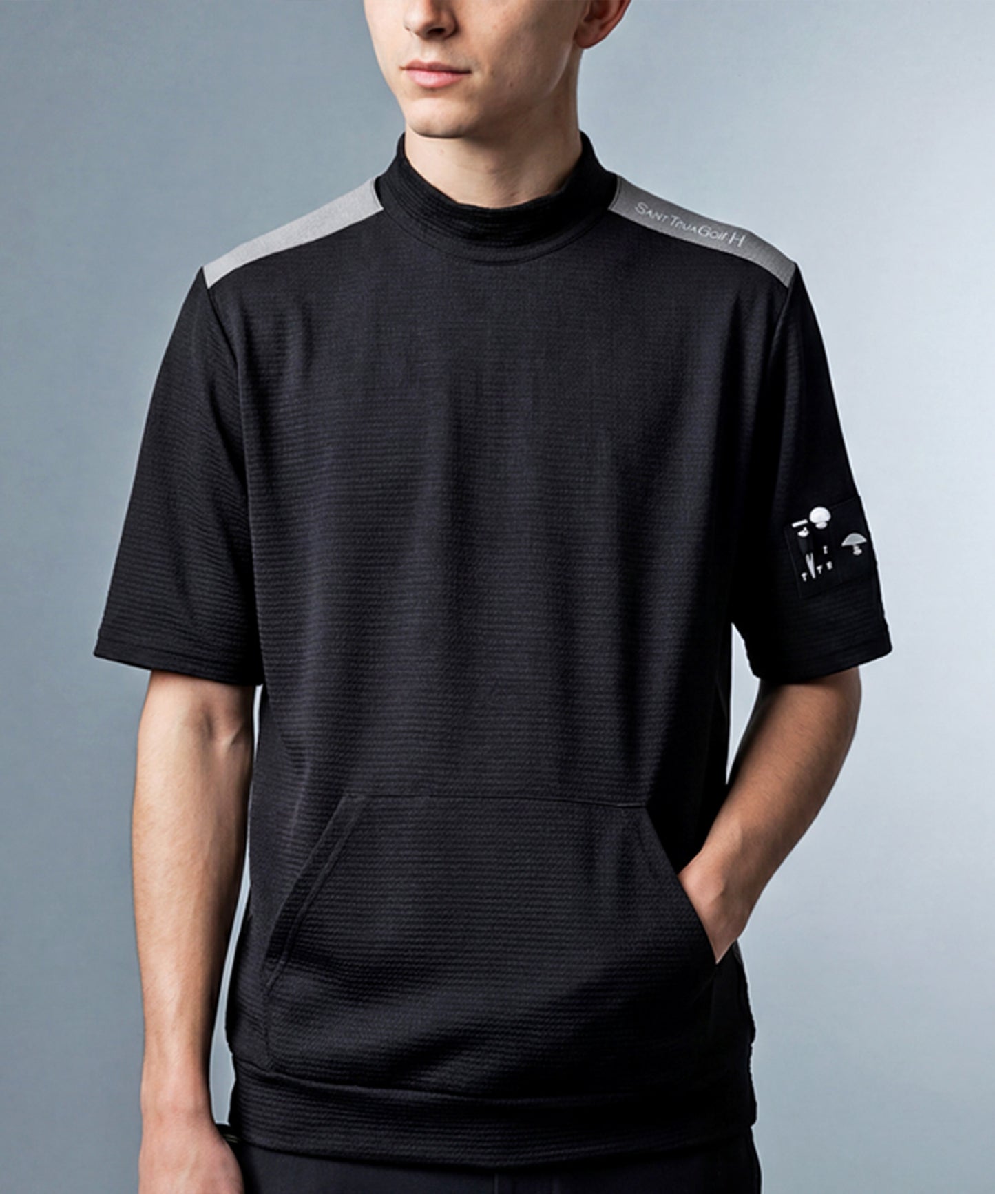 ANTIQUA GOLF×STCH Sweat-Wicking, Quick-Drying, UV-Cut Mock Neck Pullover Men’s