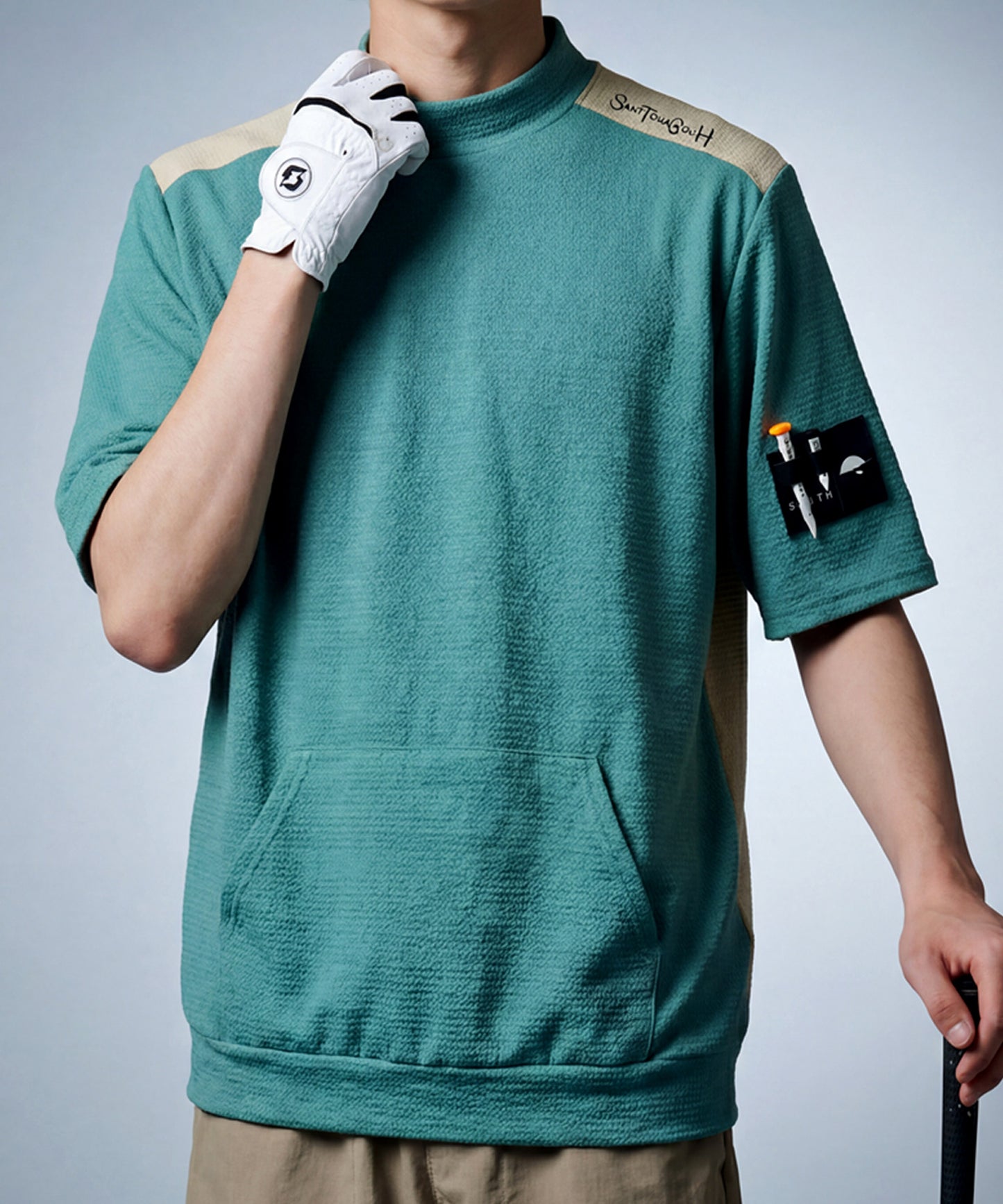 ANTIQUA GOLF×STCH Sweat-Wicking, Quick-Drying, UV-Cut Mock Neck Pullover Men’s