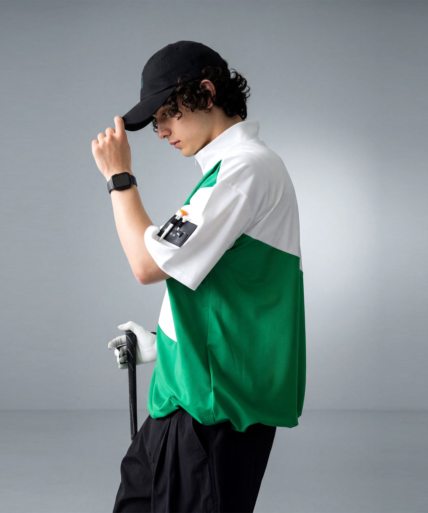 ANTIQUA GOLF×STCH Half-Zip, Color-Blocked Stand-Neck Top Men’s