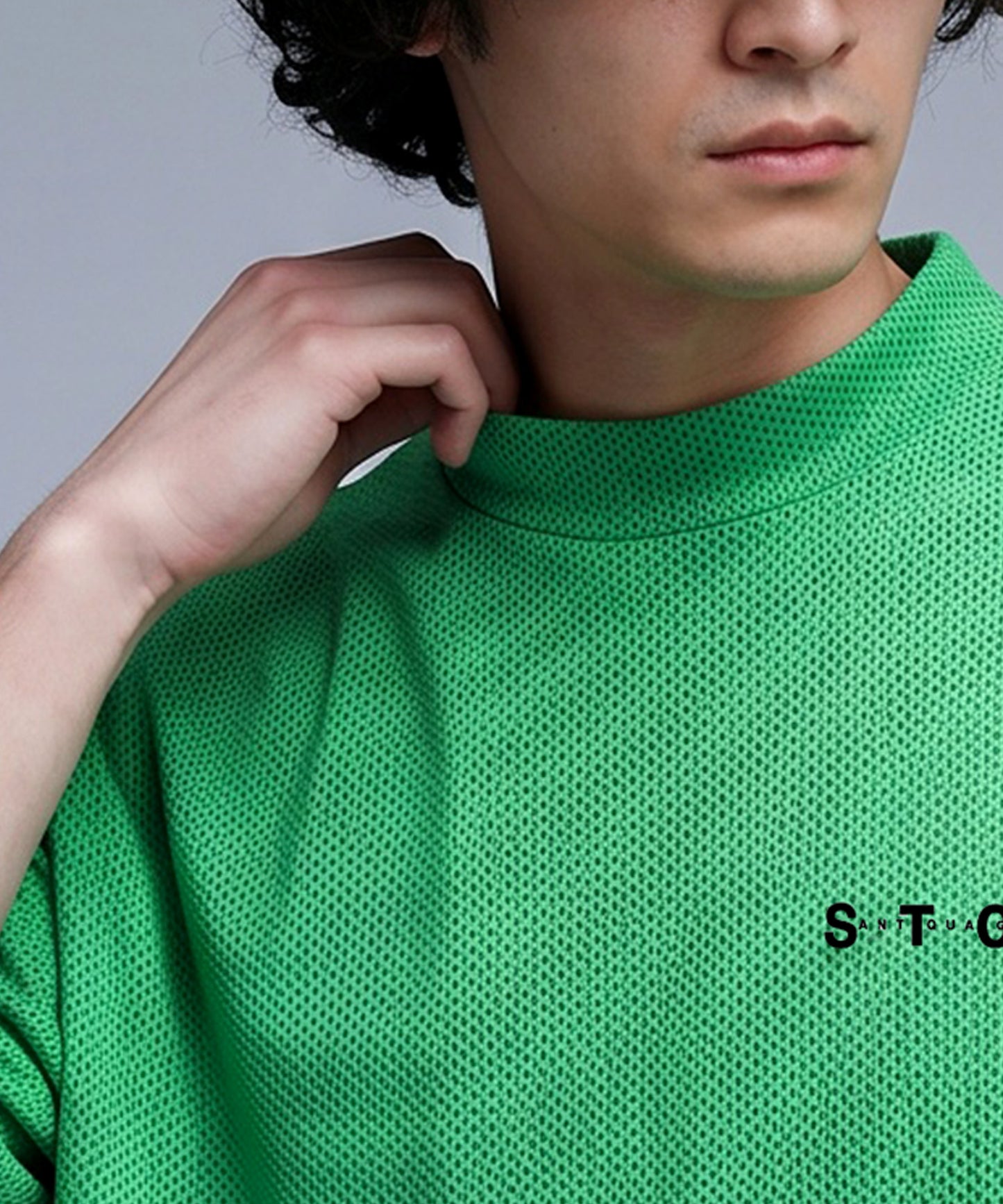 ANTIQUA GOLF×STCHMesh Fabric, Moisture-Wicking, Quick-Drying, Mock Neck Pullover Men’s