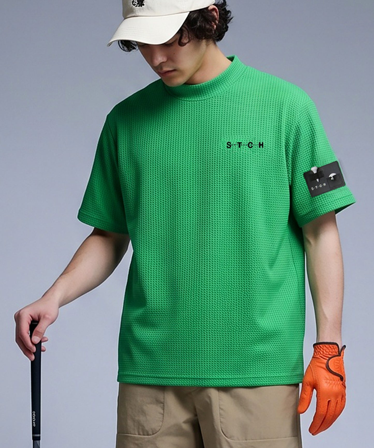 ANTIQUA GOLF×STCHMesh Fabric, Moisture-Wicking, Quick-Drying, Mock Neck Pullover Men’s