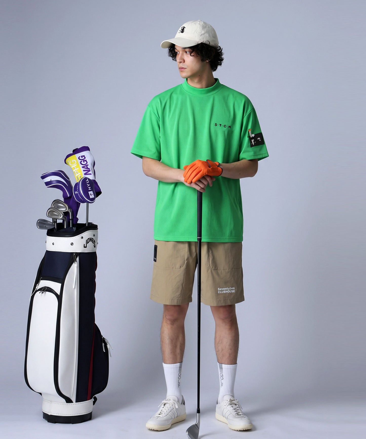 ANTIQUA GOLF×STCHMesh Fabric, Moisture-Wicking, Quick-Drying, Mock Neck Pullover Men’s