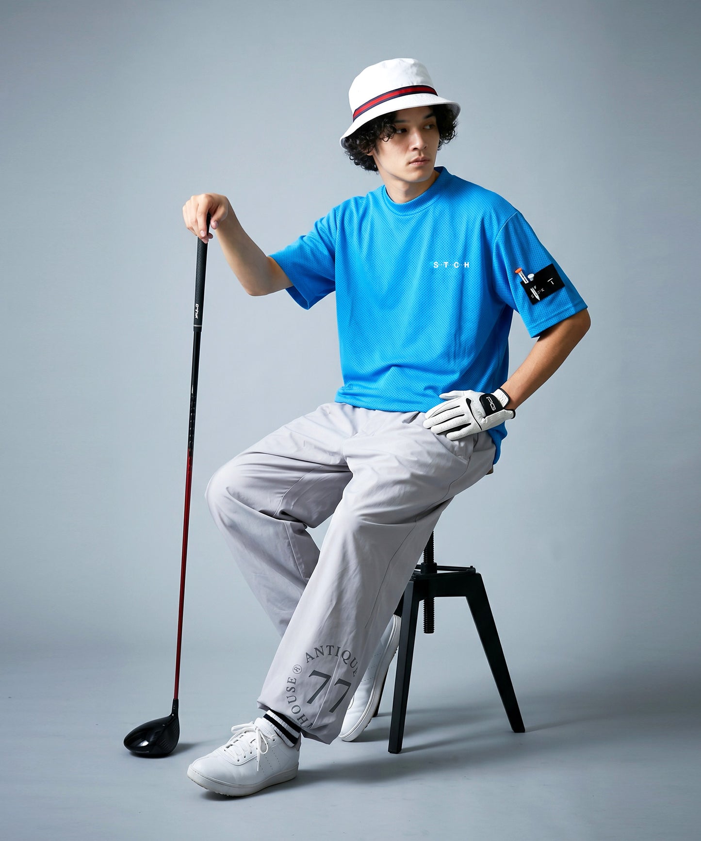 ANTIQUA GOLF×STCHMesh Fabric, Moisture-Wicking, Quick-Drying, Mock Neck Pullover Men’s