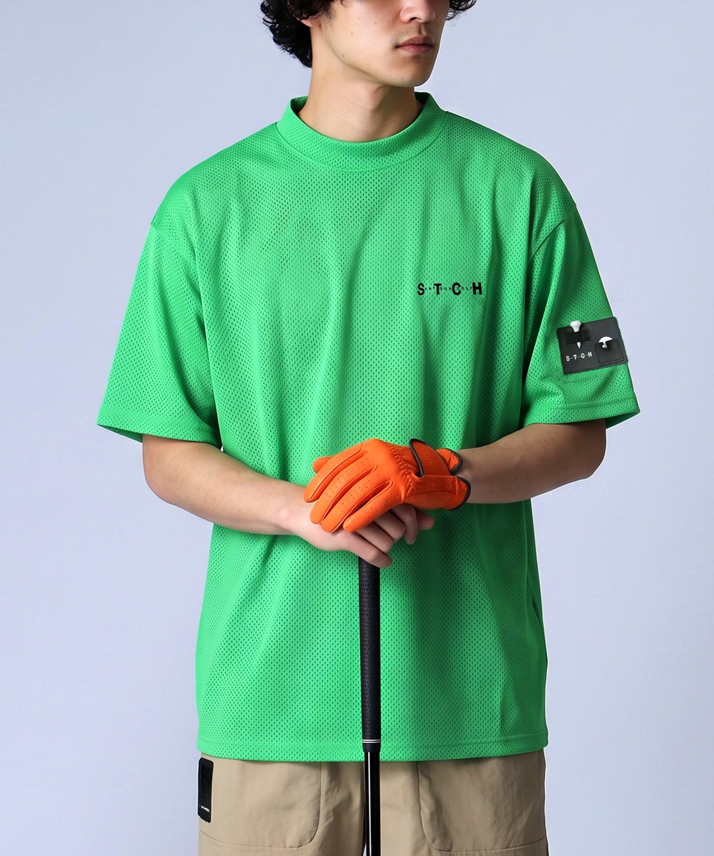 ANTIQUA GOLF×STCHMesh Fabric, Moisture-Wicking, Quick-Drying, Mock Neck Pullover Men’s