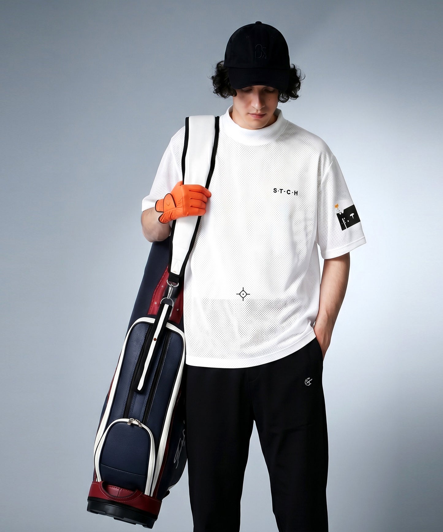 ANTIQUA GOLF×STCHMesh Fabric, Moisture-Wicking, Quick-Drying, Mock Neck Pullover Men’s