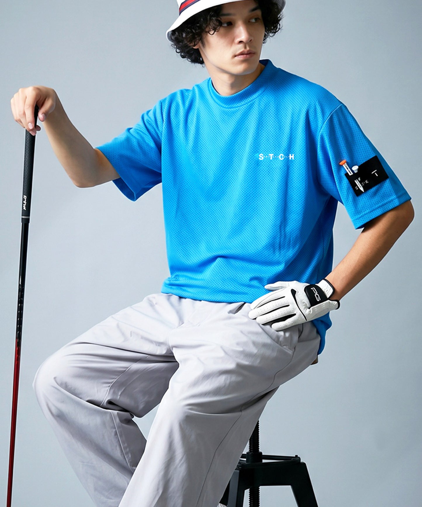 ANTIQUA GOLF×STCHMesh Fabric, Moisture-Wicking, Quick-Drying, Mock Neck Pullover Men’s