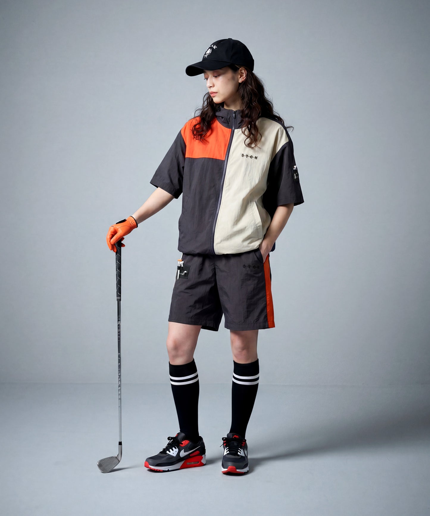 ANTIQUA GOLF×STCH Color-Blocked Shorts Ladies