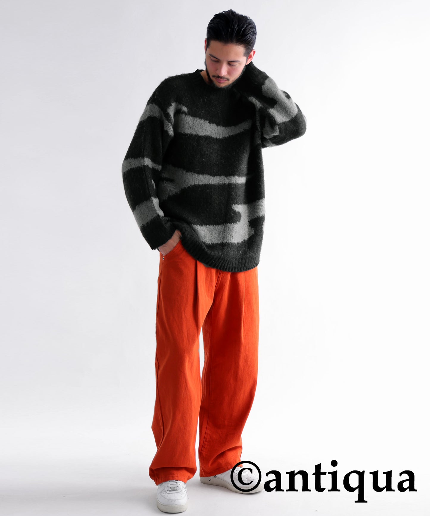 Zebra pattern Knit tops Men's