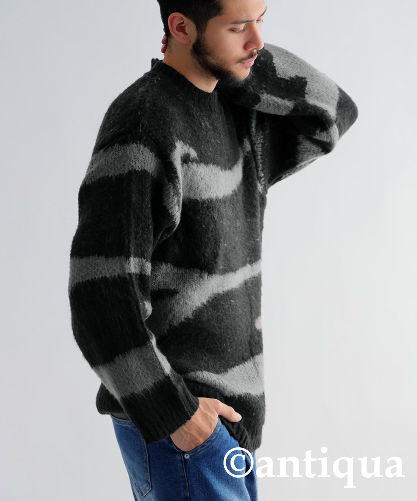 Zebra pattern Knit tops Men's