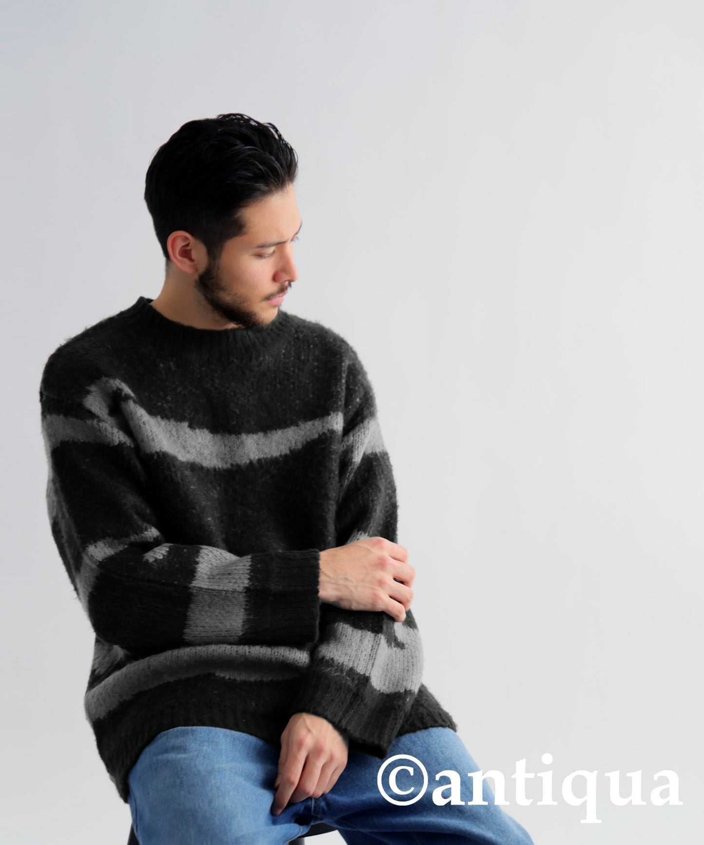 Zebra pattern Knit tops Men's