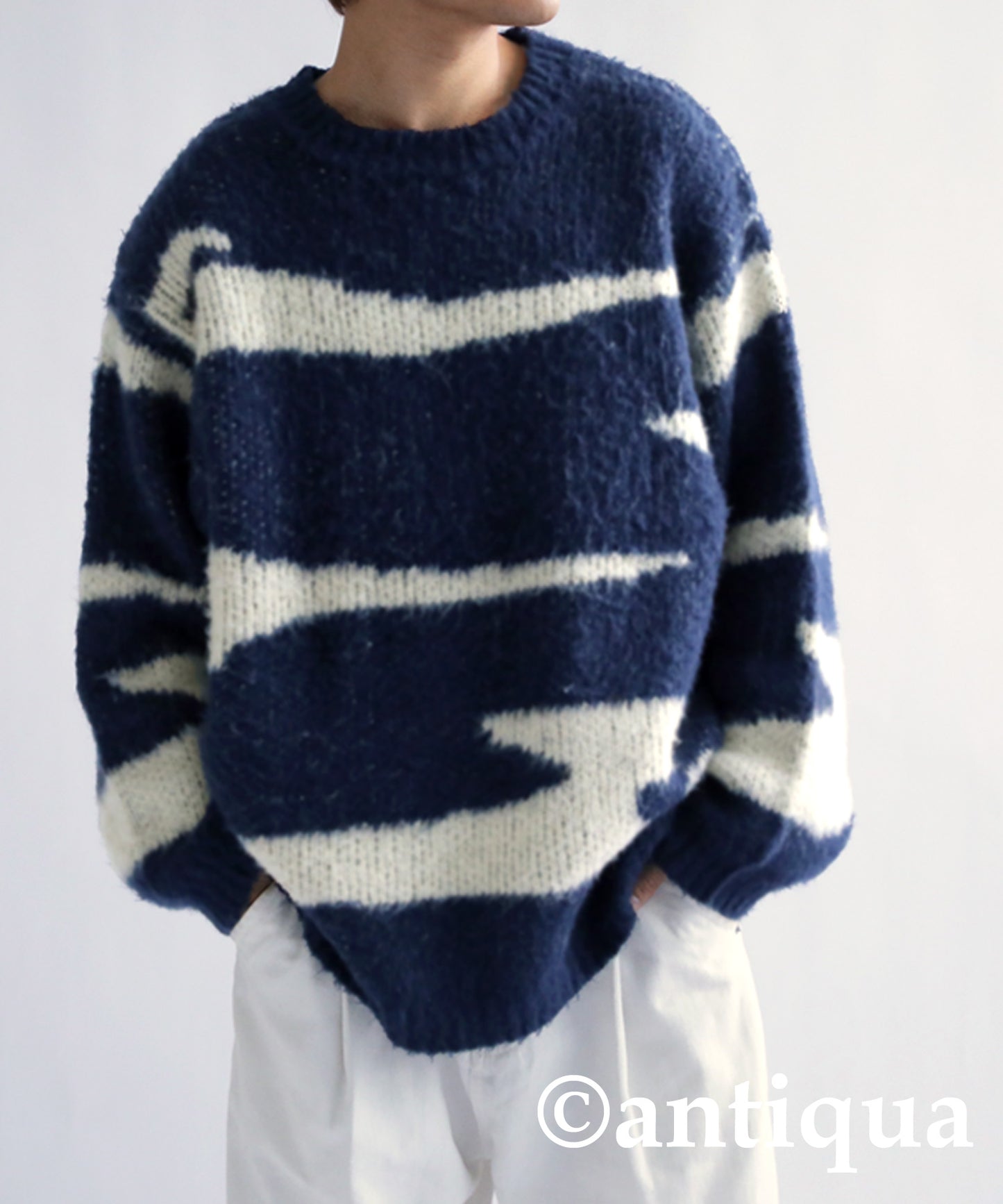 Zebra pattern Knit tops Men's