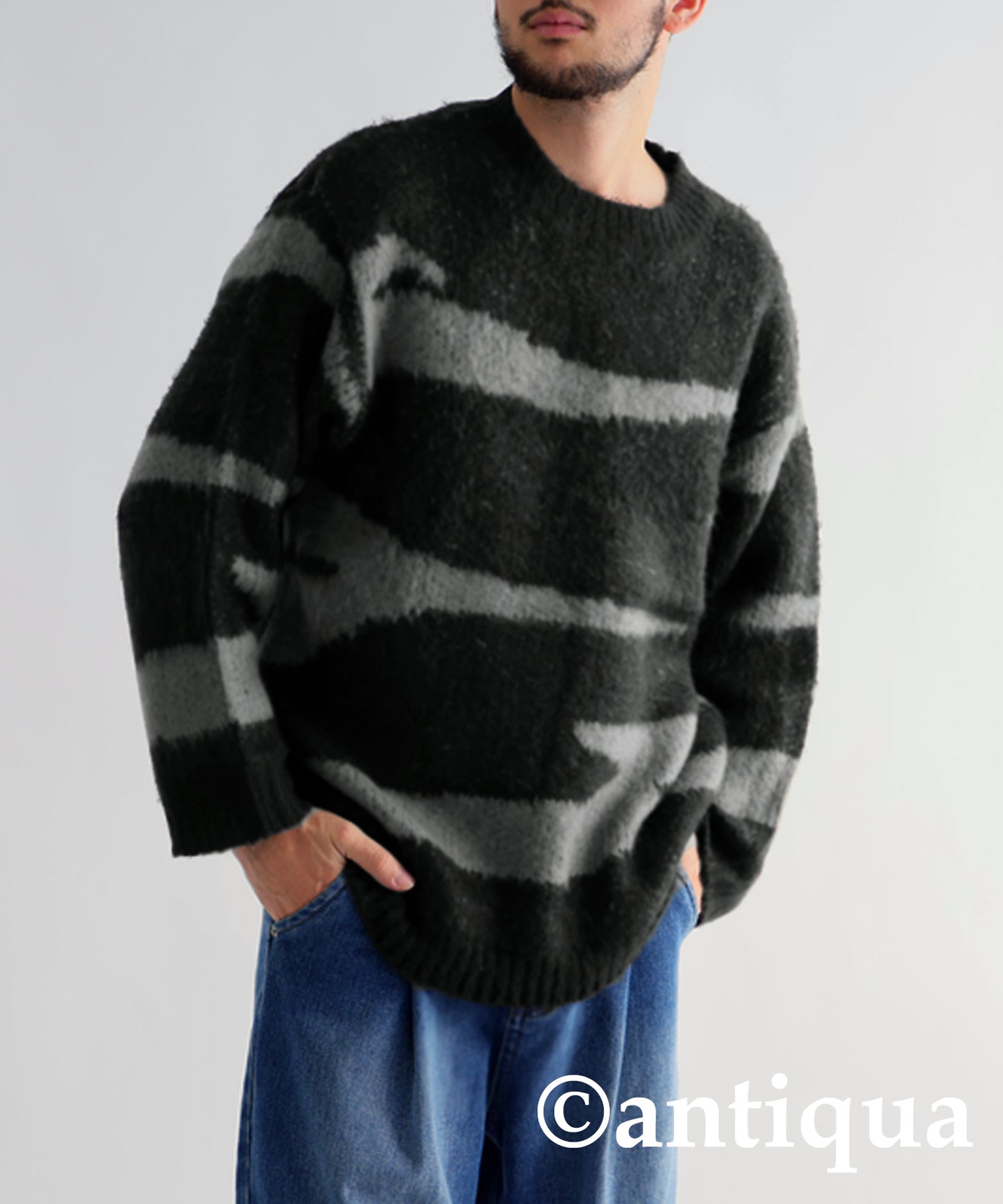 Zebra pattern Knit tops Men's