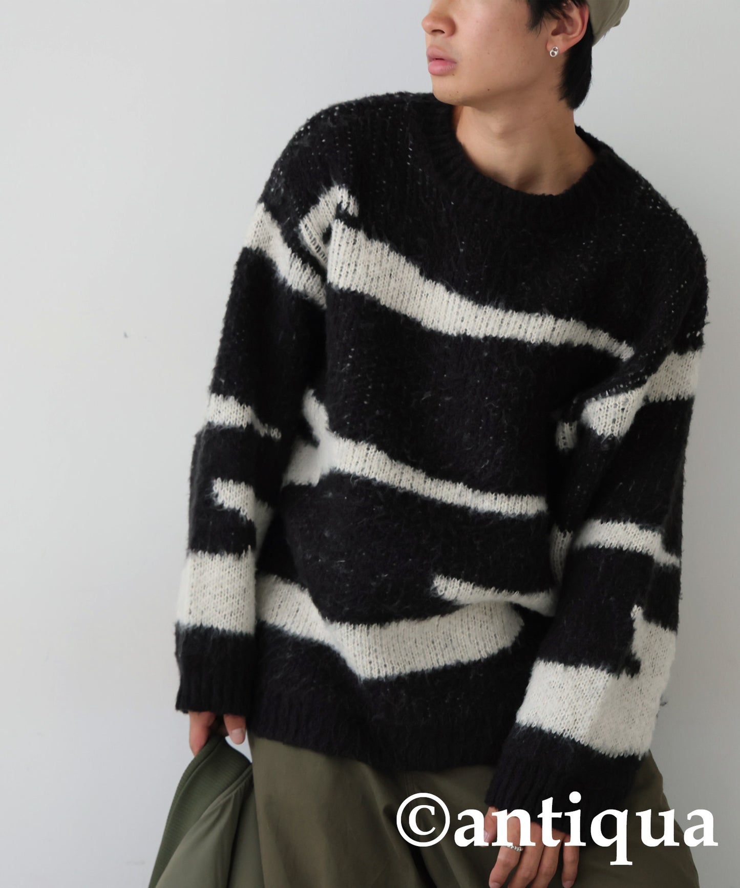 Zebra pattern Knit tops Men's