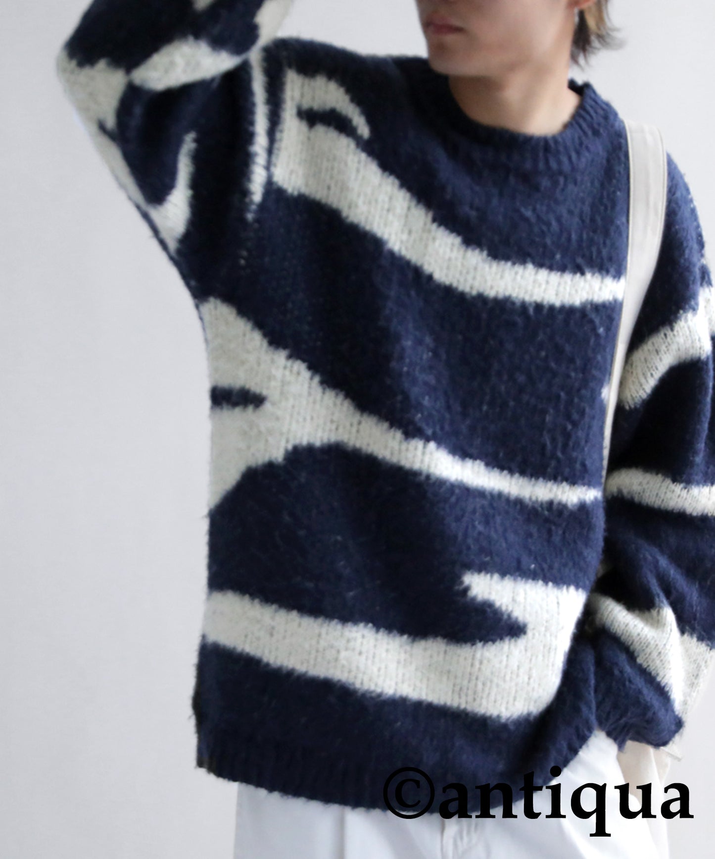 Zebra pattern Knit tops Men's