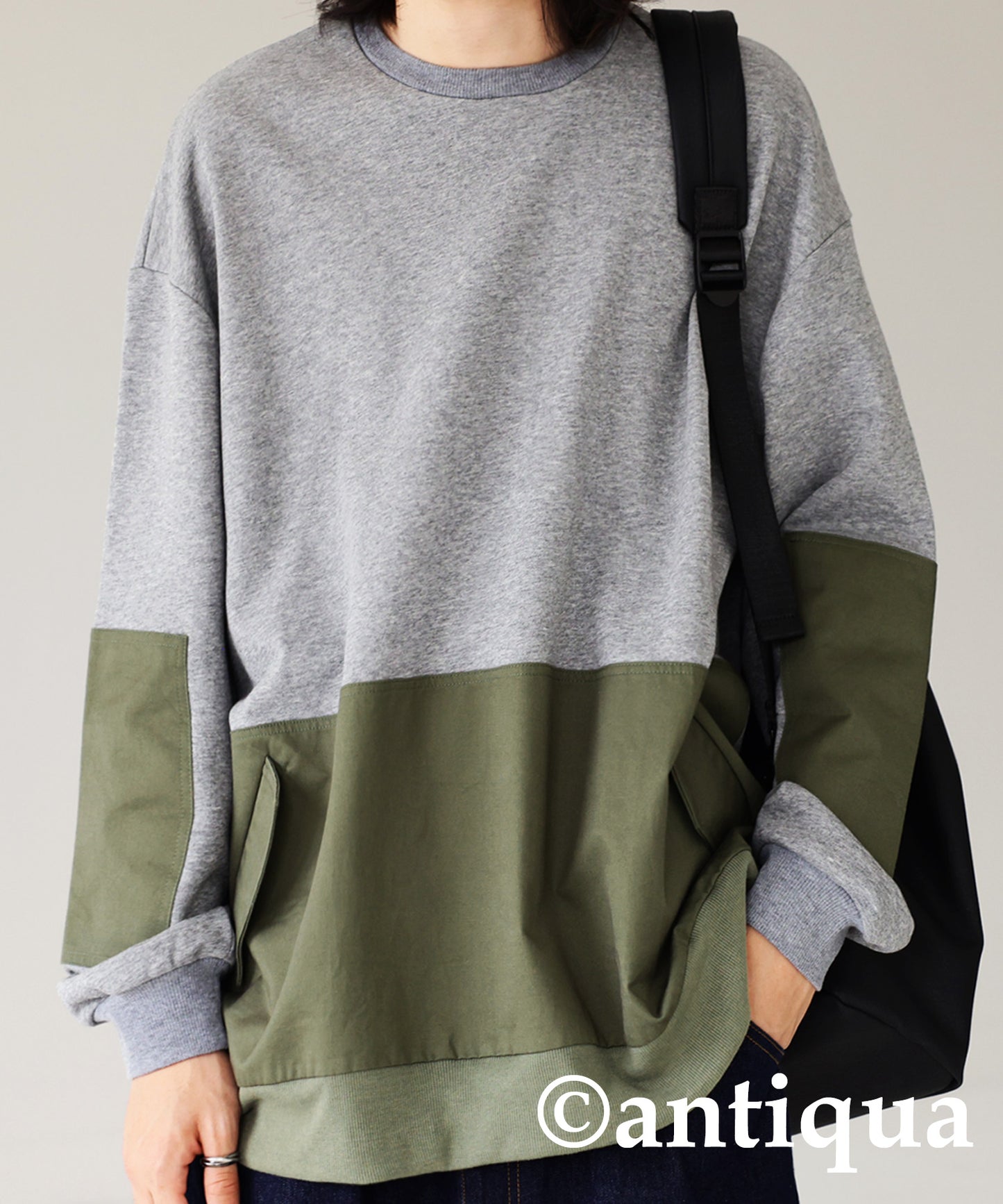 Different material switching Men's sweatshirt