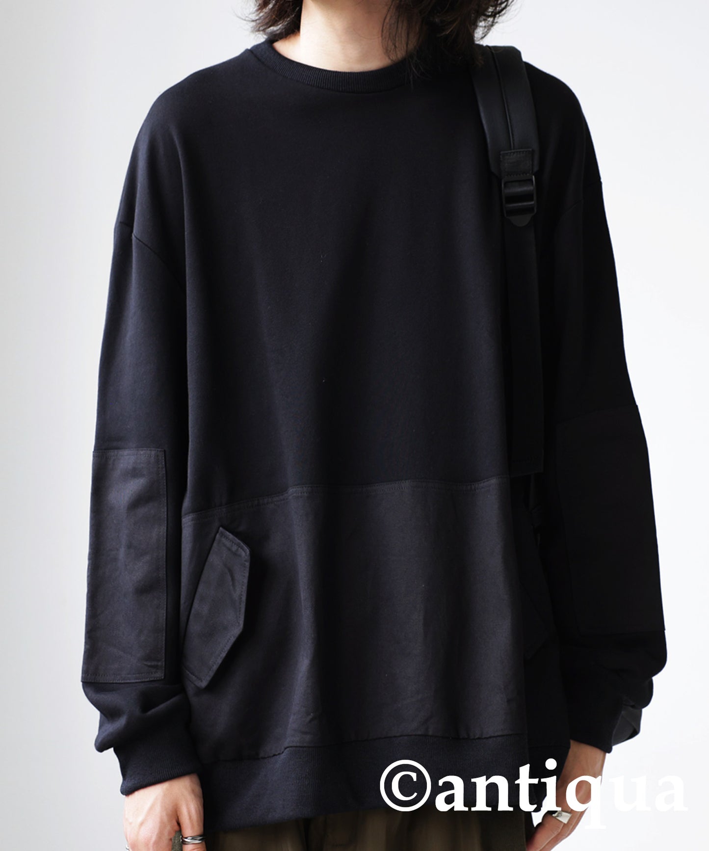 Different material switching Men's sweatshirt