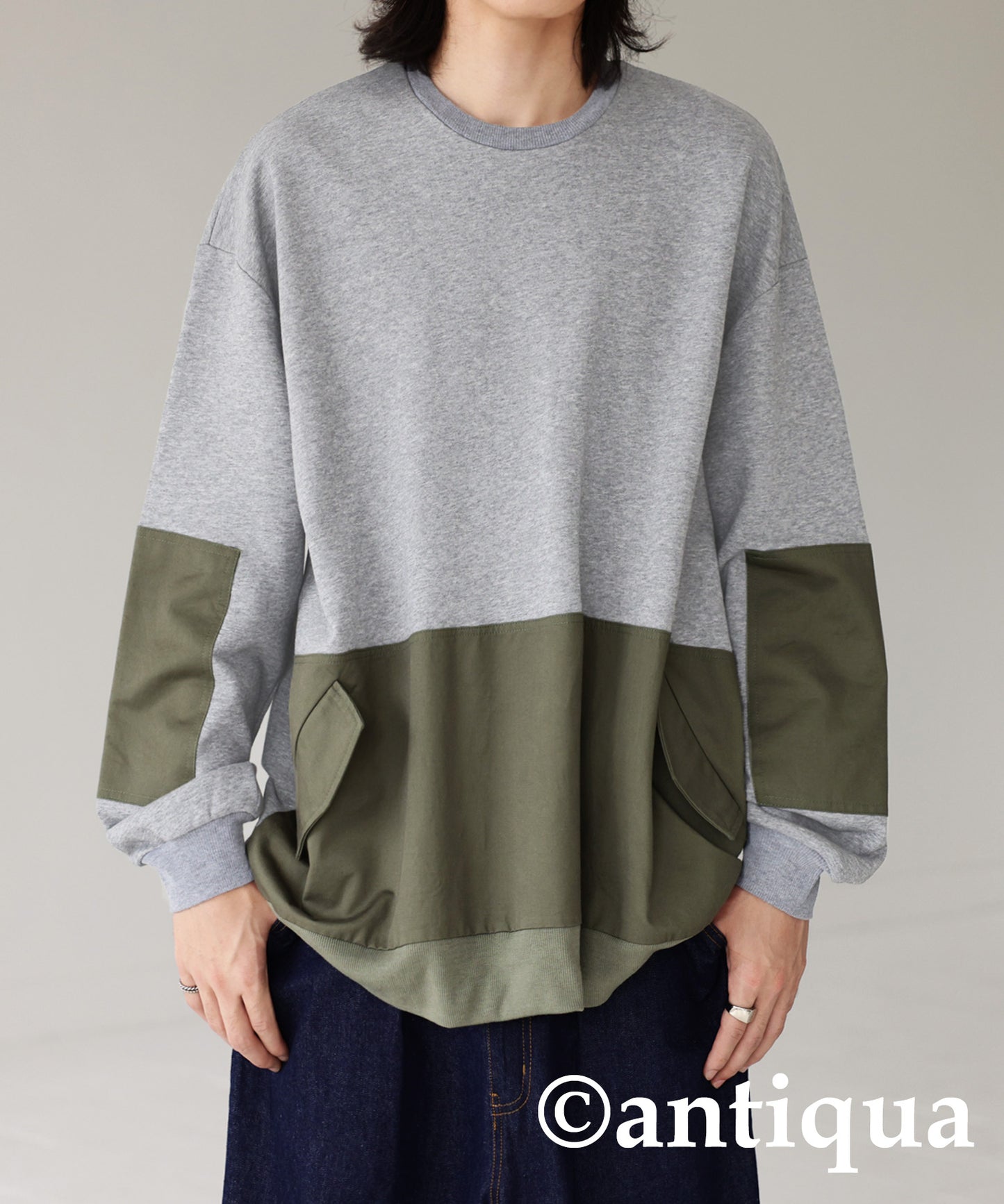 Different material switching Men's sweatshirt