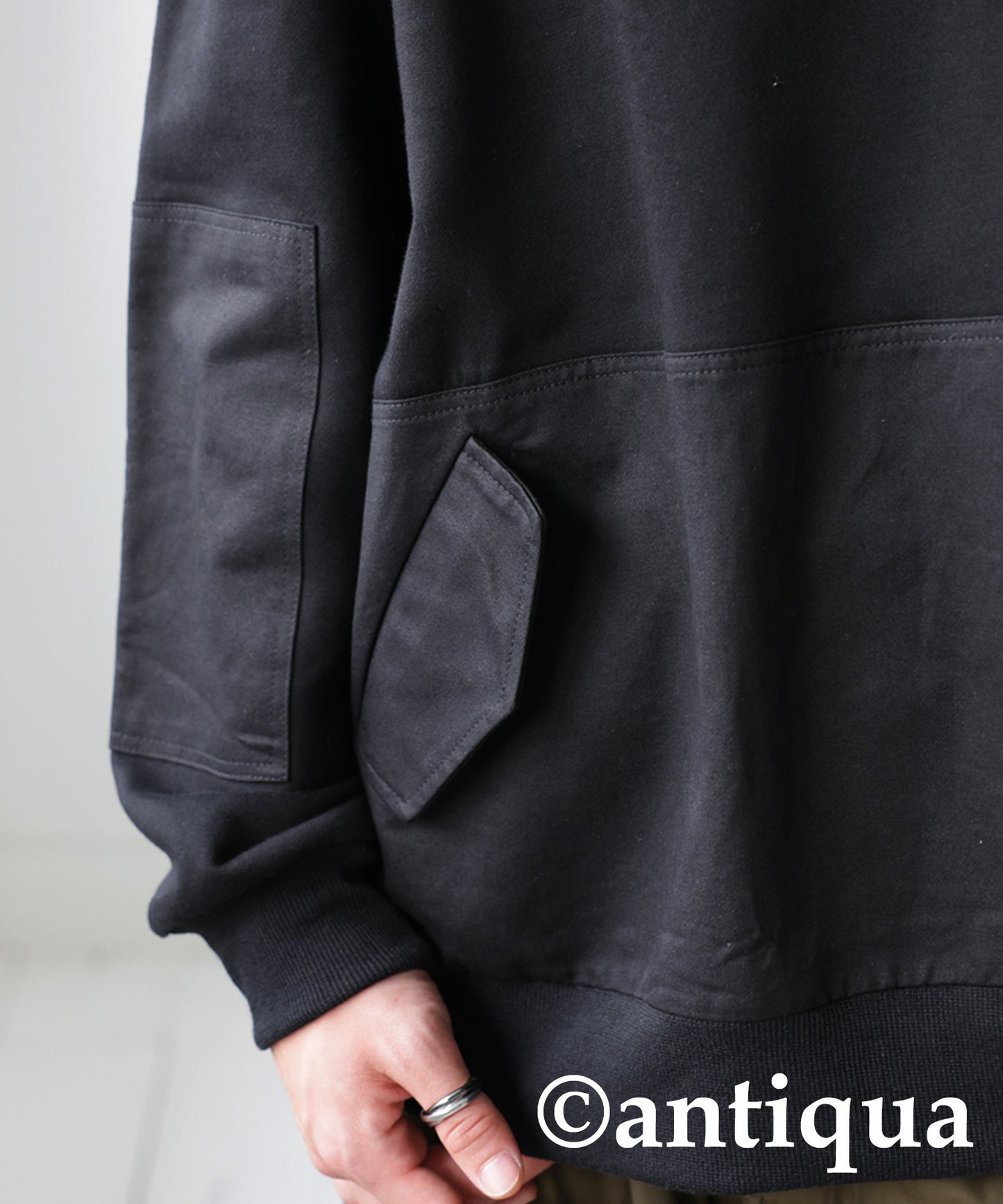 Different material switching Men's sweatshirt