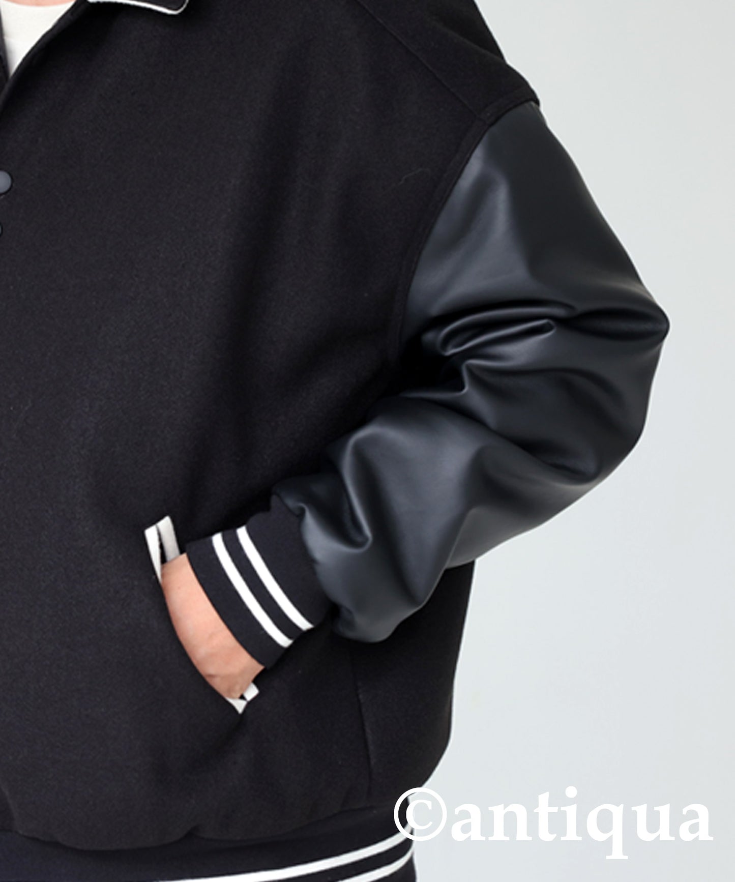 Men's Stadium Jumper vegan leather sleeve