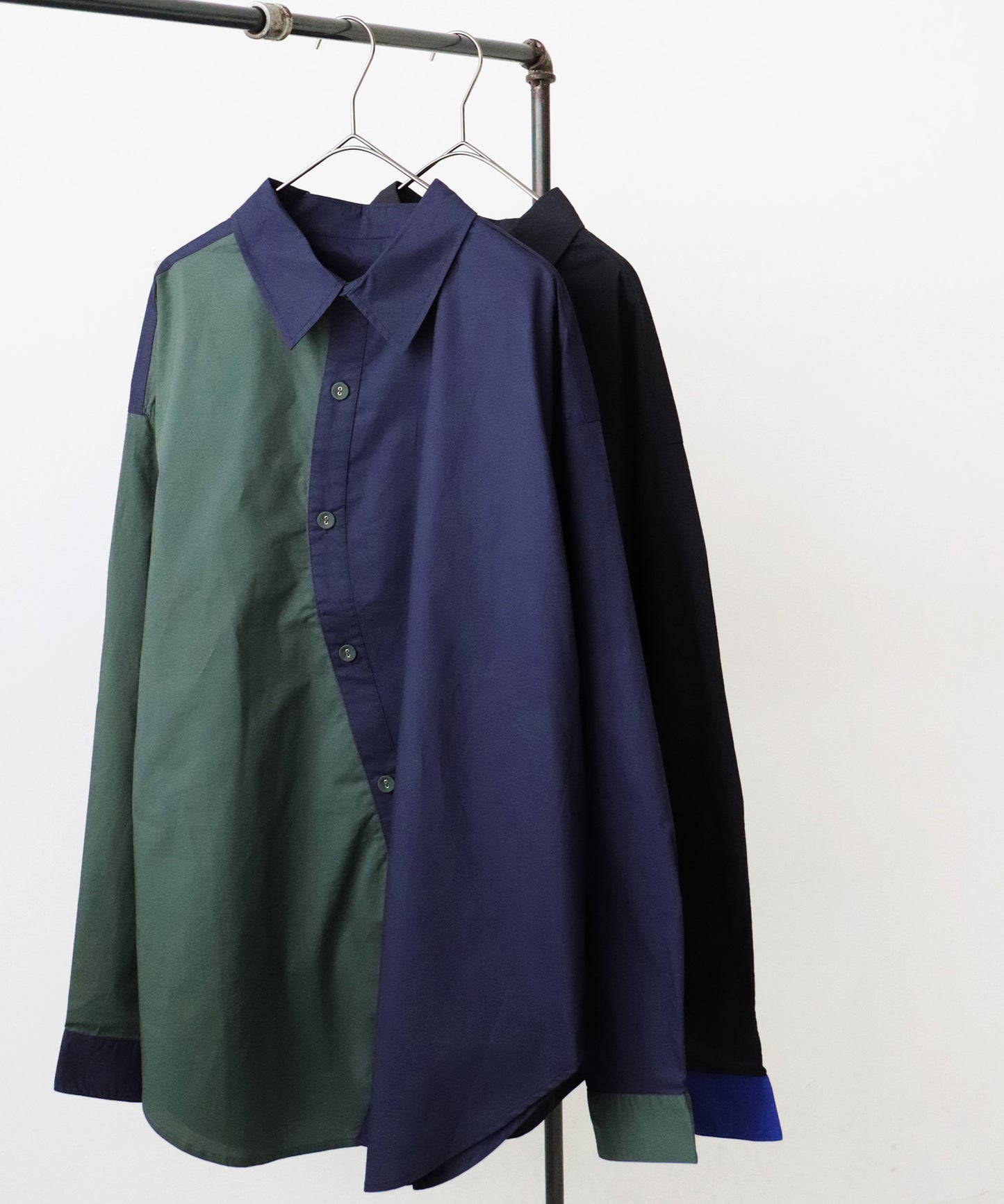 Bicolor Design Shirt Men's