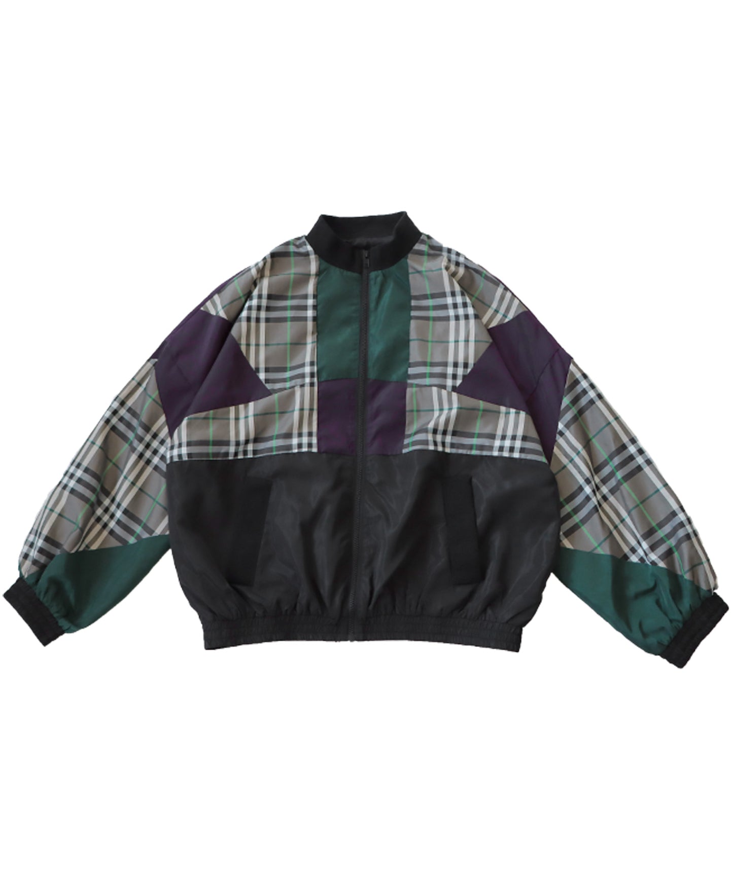 Men's outerwear plaid plain switching