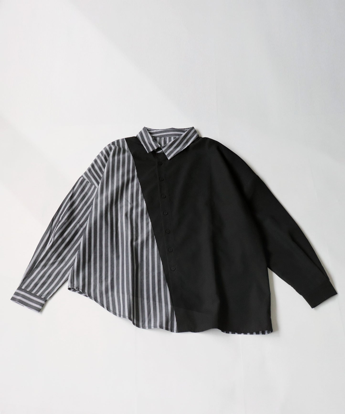 Asymmetry shirt stripes and black Ladies