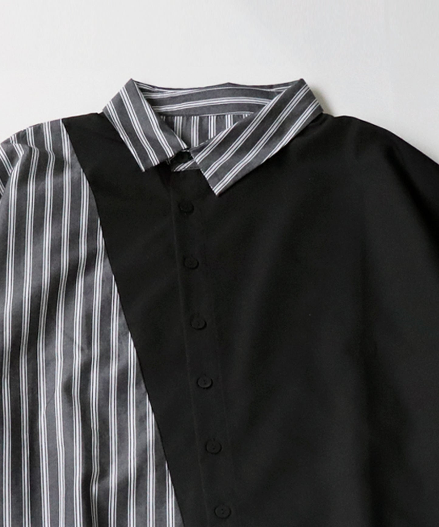 Asymmetry shirt stripes and black Ladies