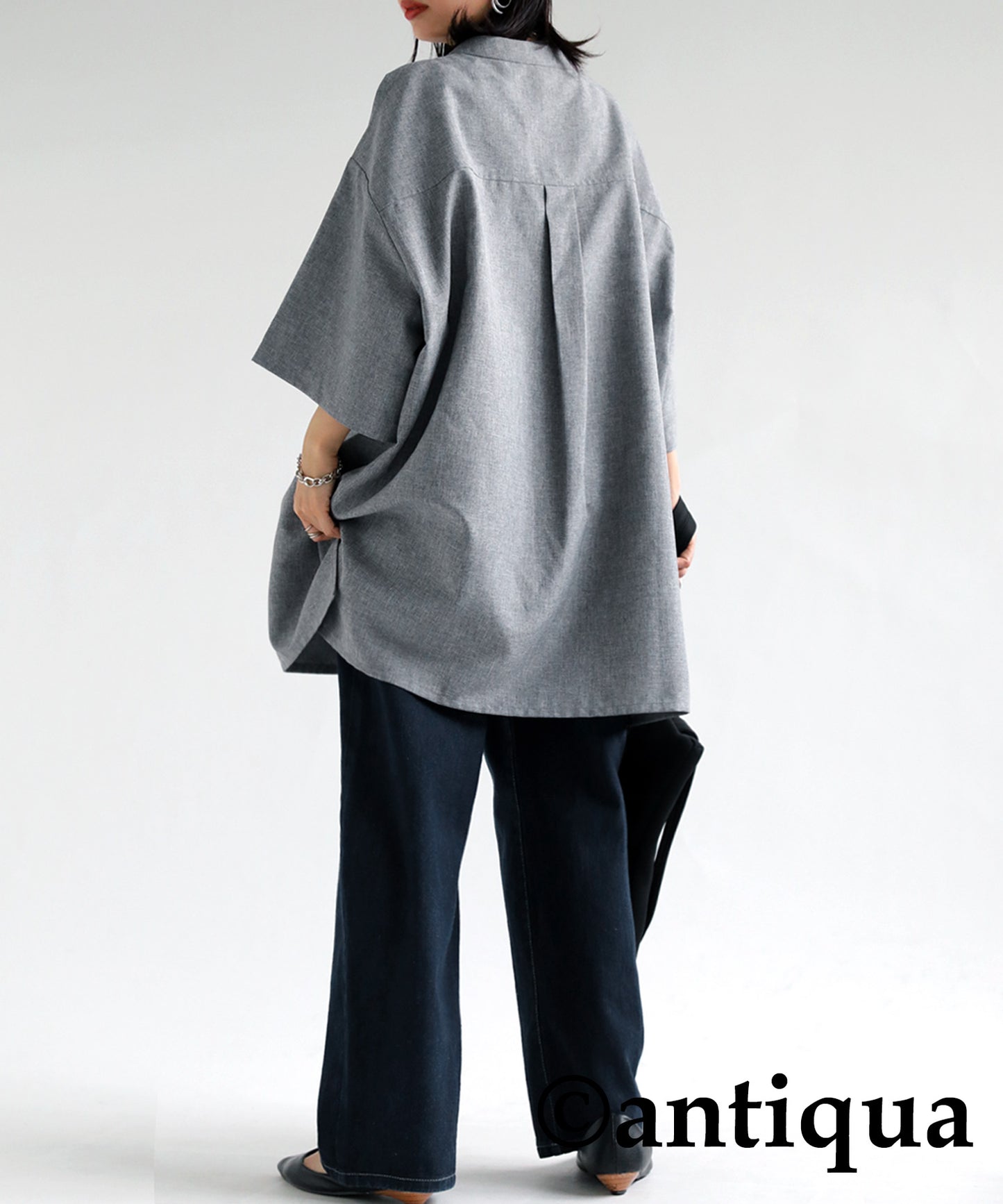 Linen Likes Ladies Shirt Ladies Tops Short-Sleeve Plain