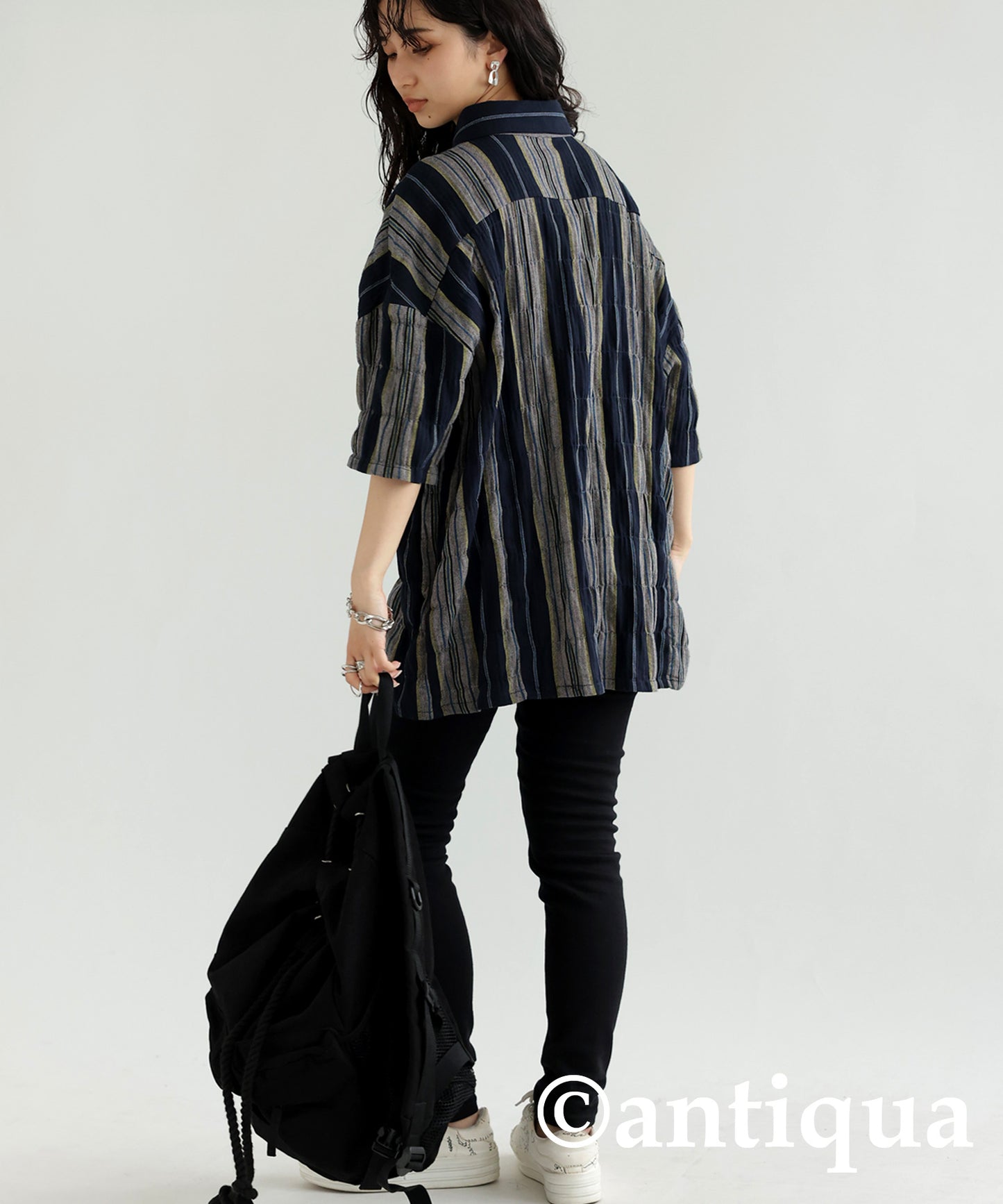 Ethnic striped pattern shirt Ladies