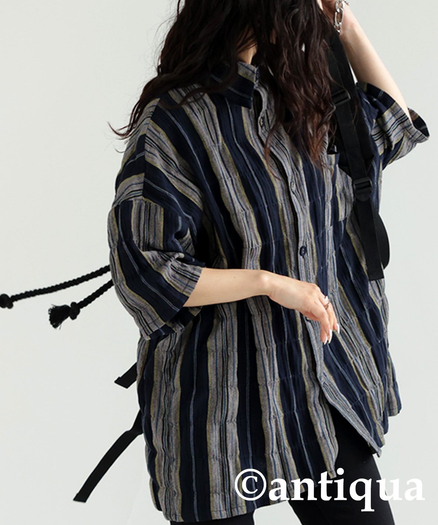 Ethnic striped pattern shirt Ladies