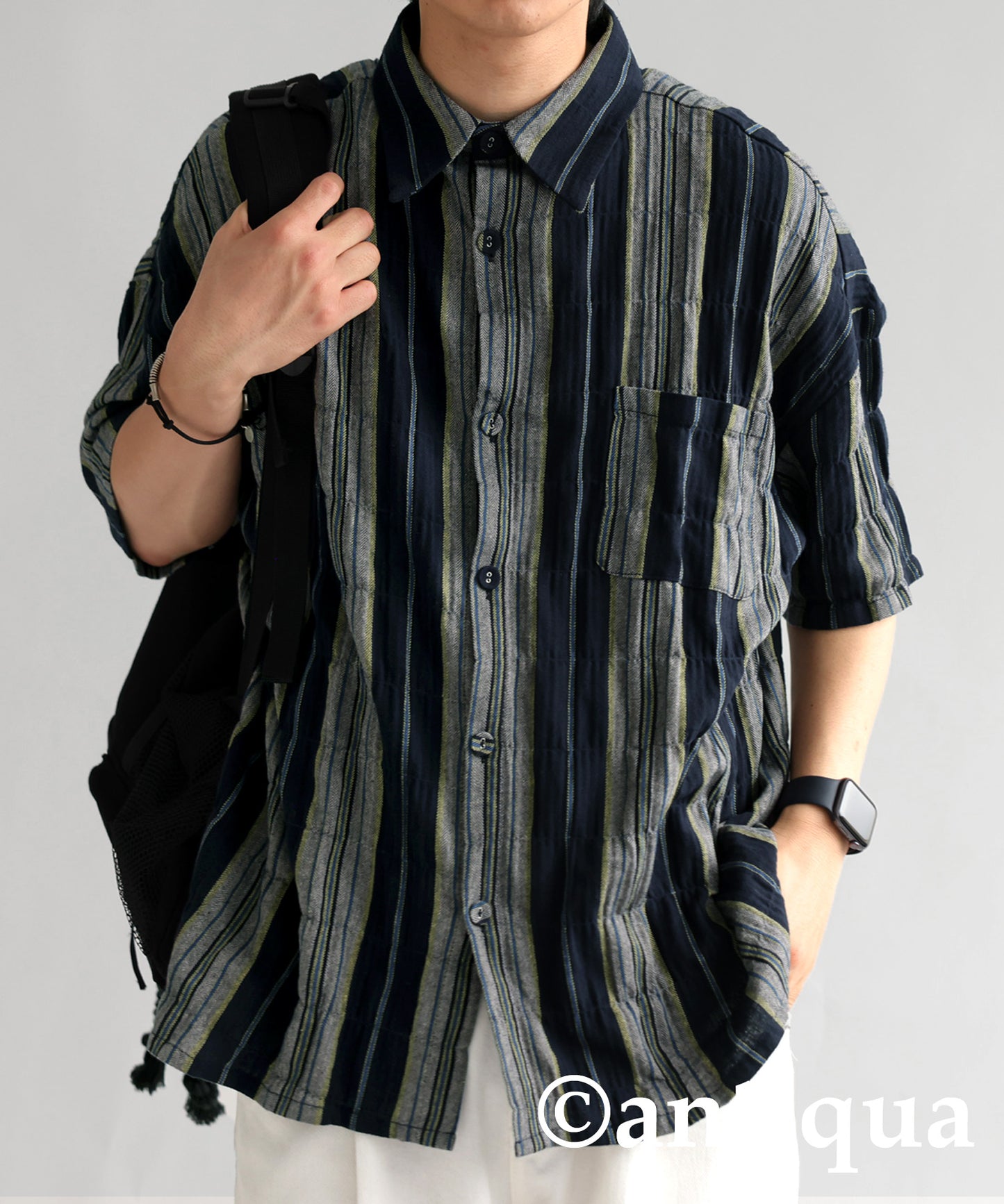 Ethnic striped pattern shirt Men's