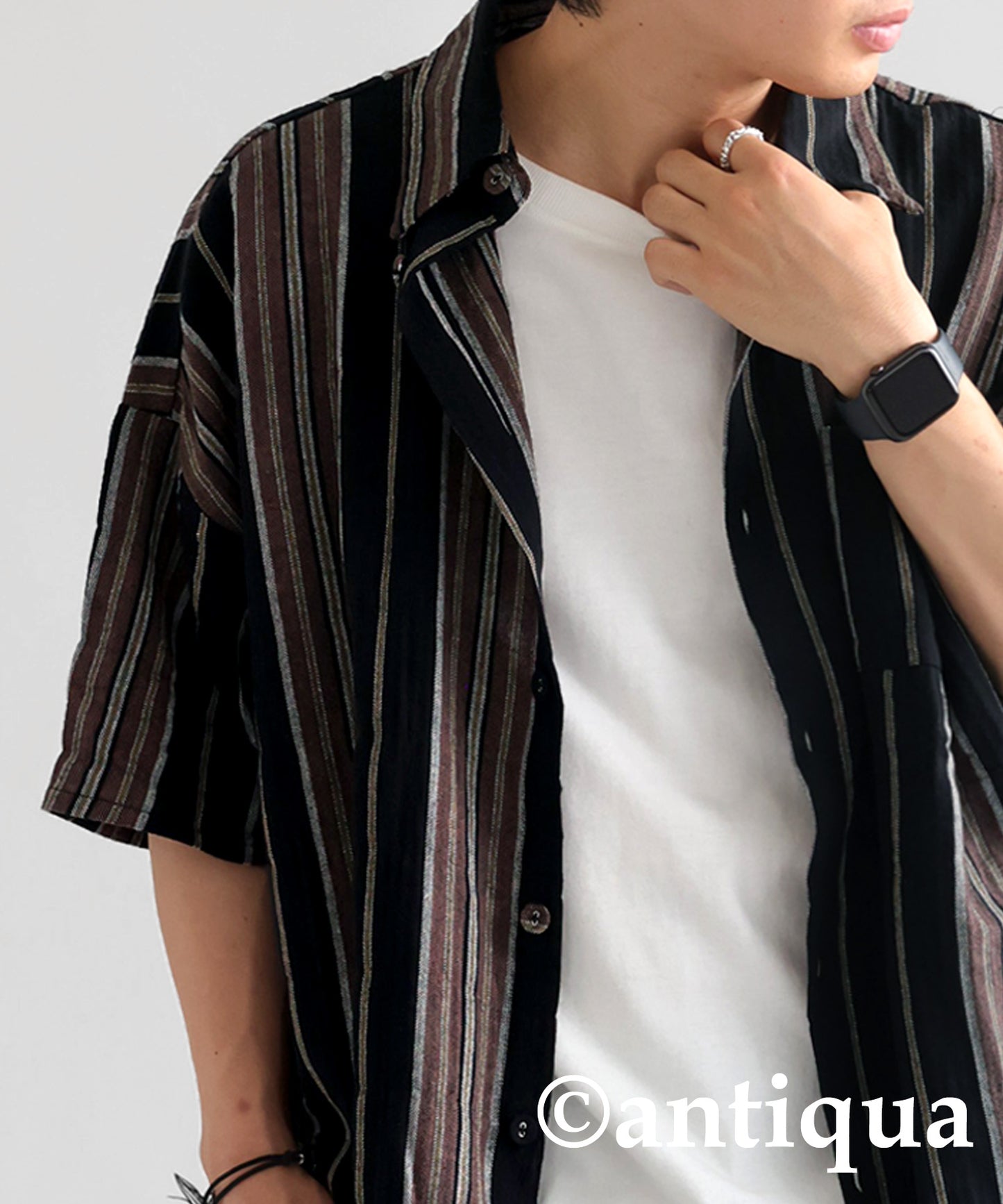 Ethnic striped pattern shirt Men's